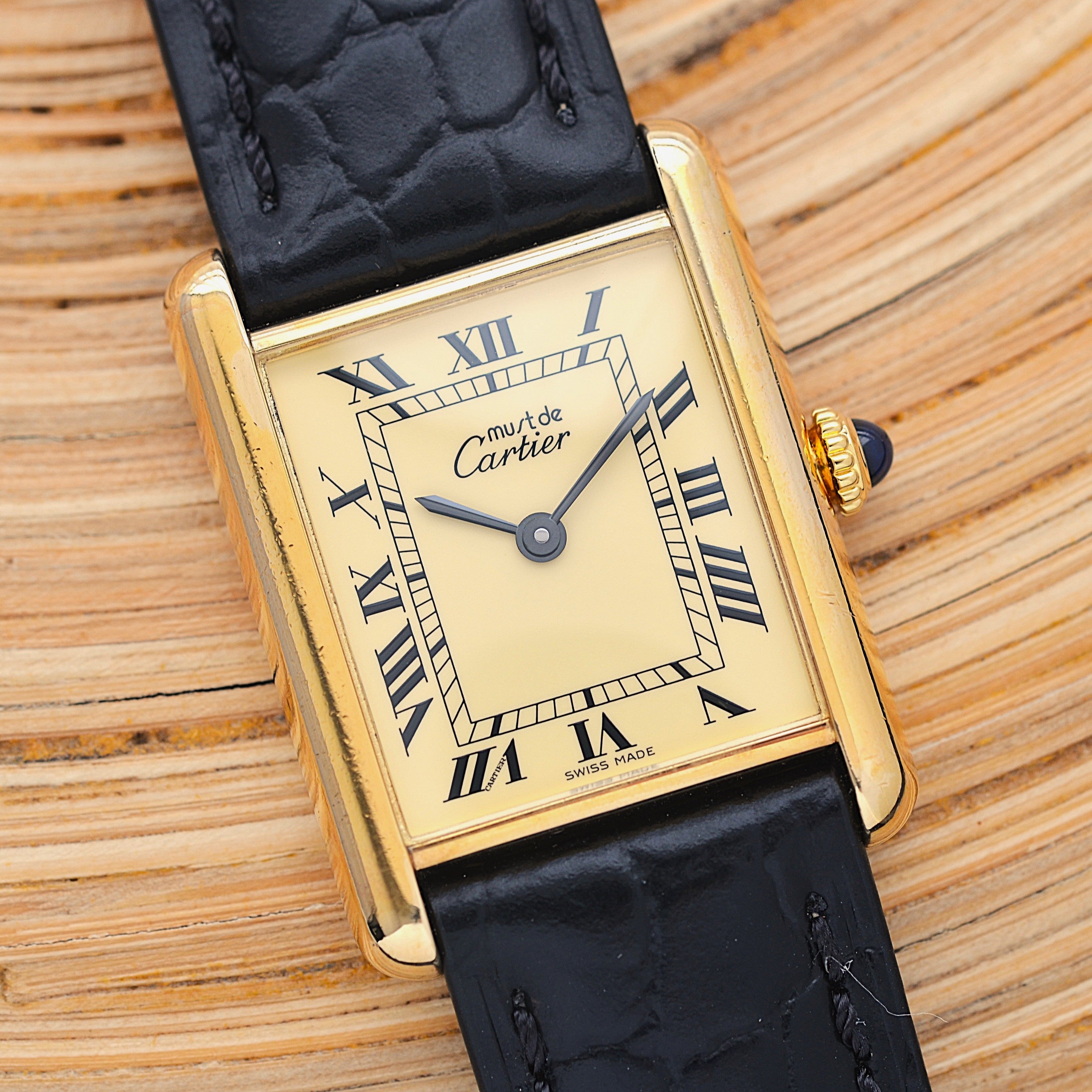 [Cartier] Cartier Must Tank LM Ivory Roman Dial, Manual Winding, with Lifetime Warranty, Serviced by Cartier (Complete Service)
