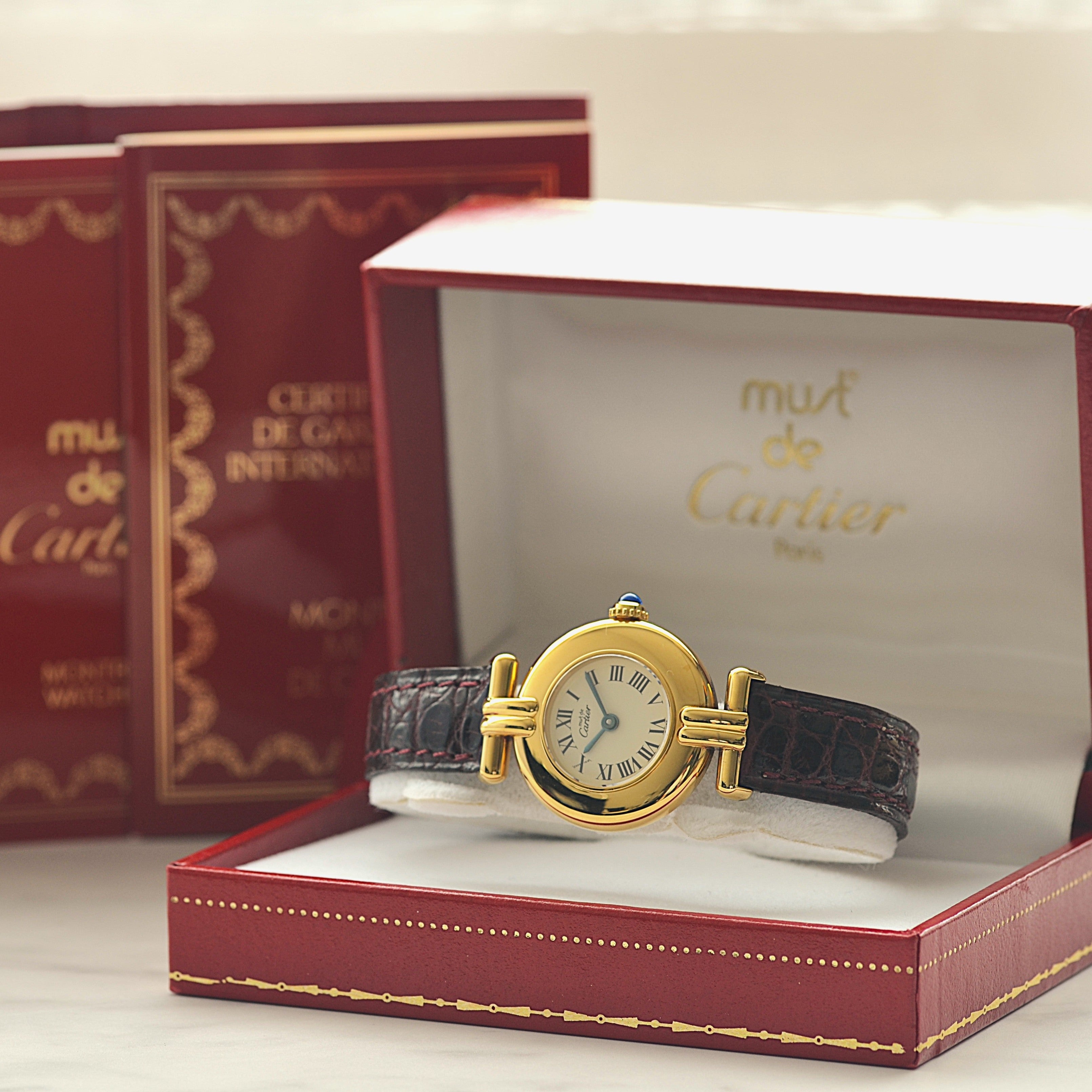 【Cartier】カルティエ マストコリゼ GP アイボリーローマ 付属品完備 デッドストック