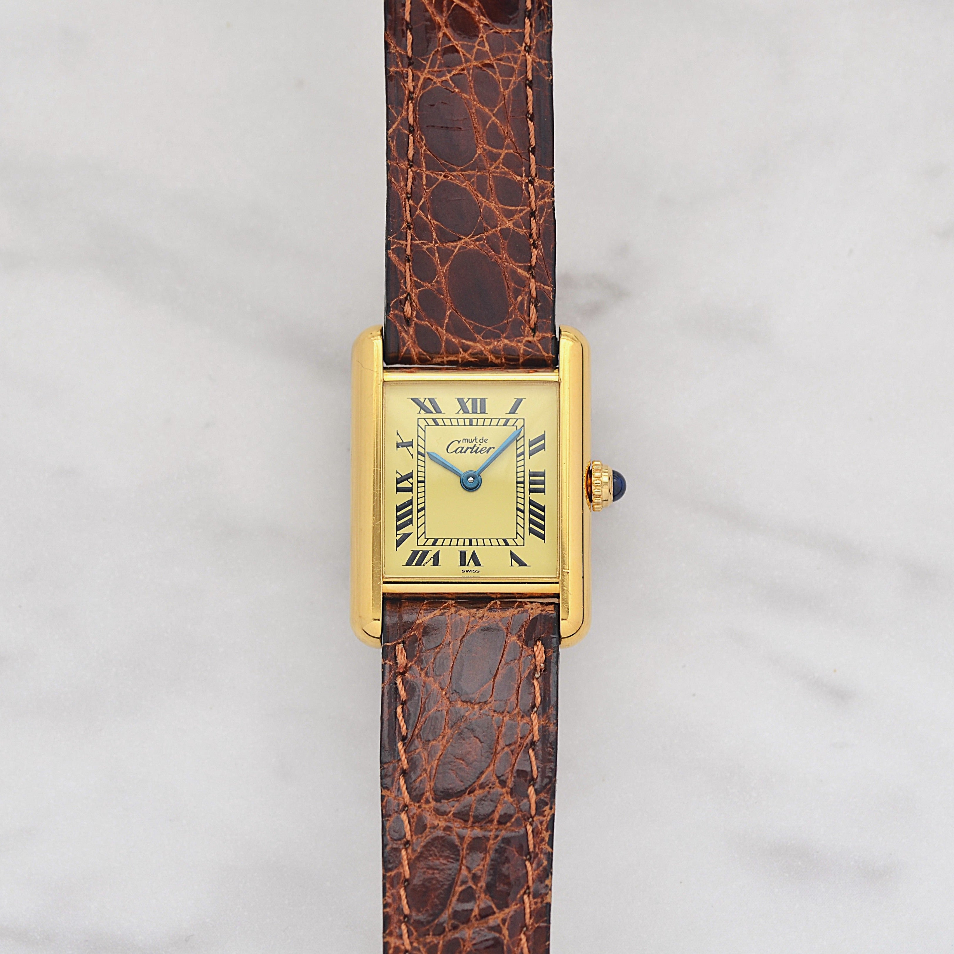 【Cartier】カルティエ マストタンクSM アイボリーローマ 付属品完備 デッドストック