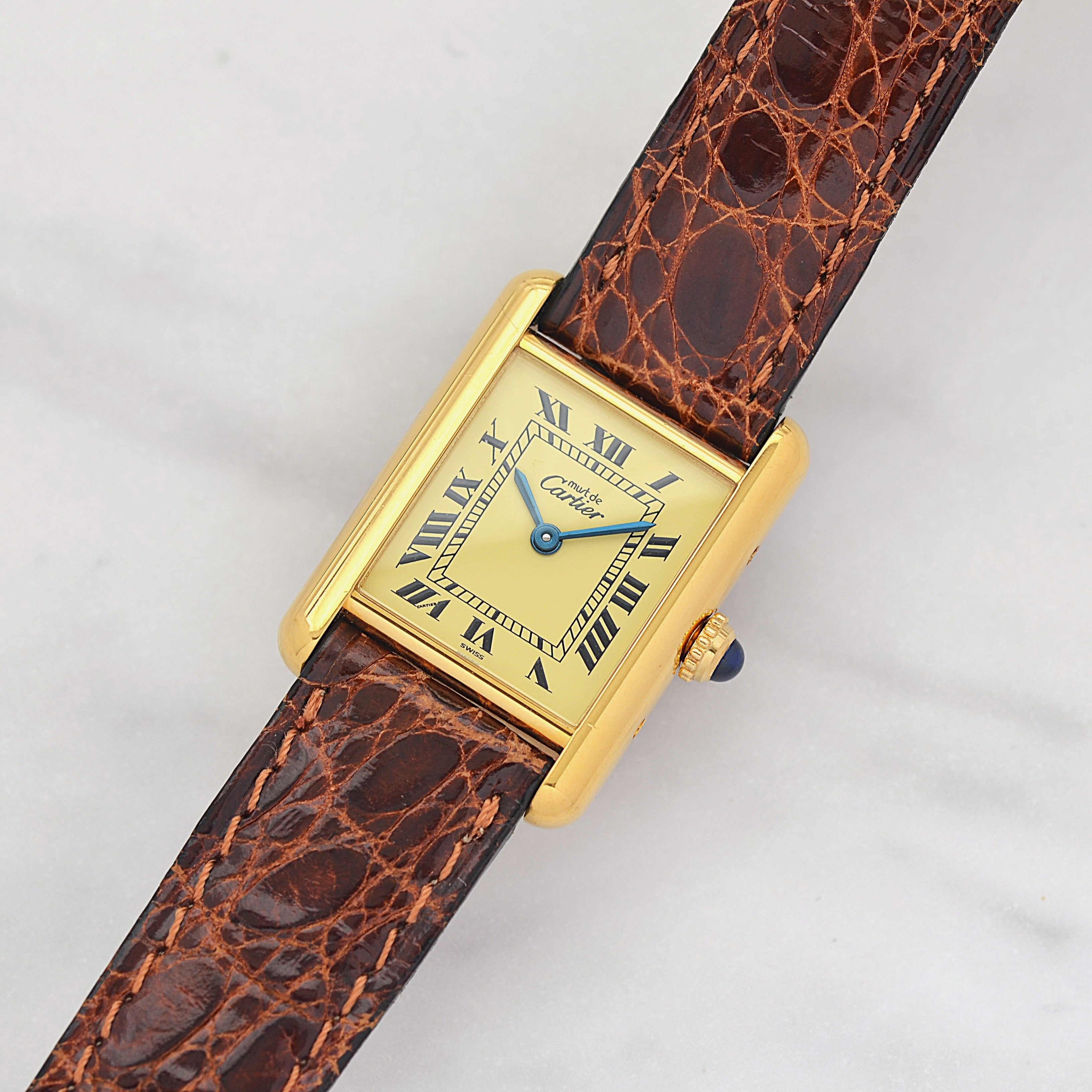【Cartier】カルティエ マストタンクSM アイボリーローマ 付属品完備 デッドストック