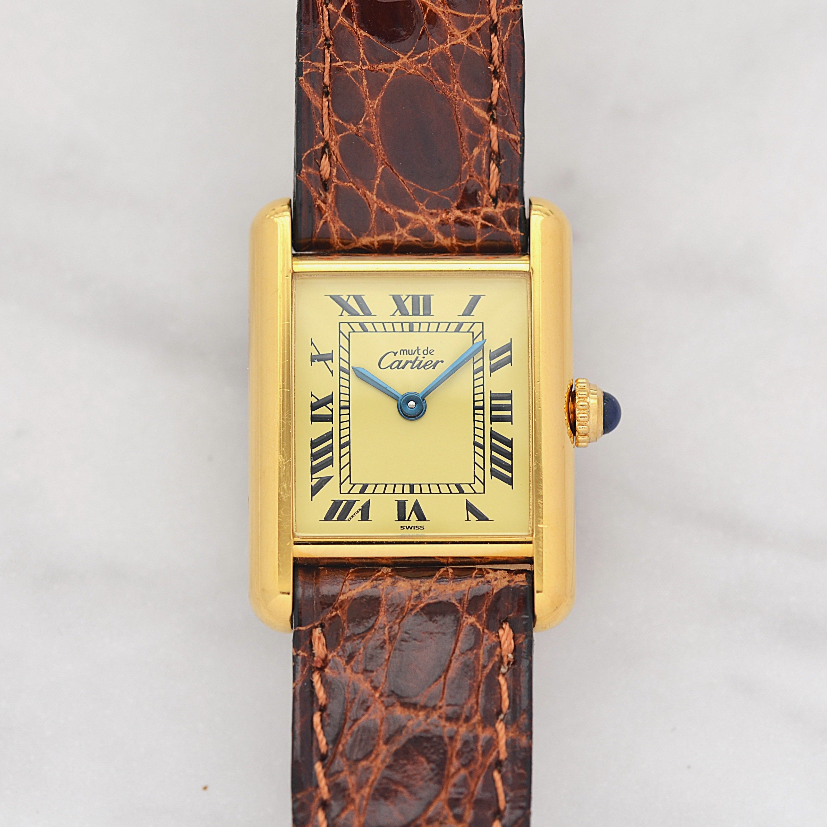 【Cartier】カルティエ マストタンクSM アイボリーローマ 付属品完備 デッドストック