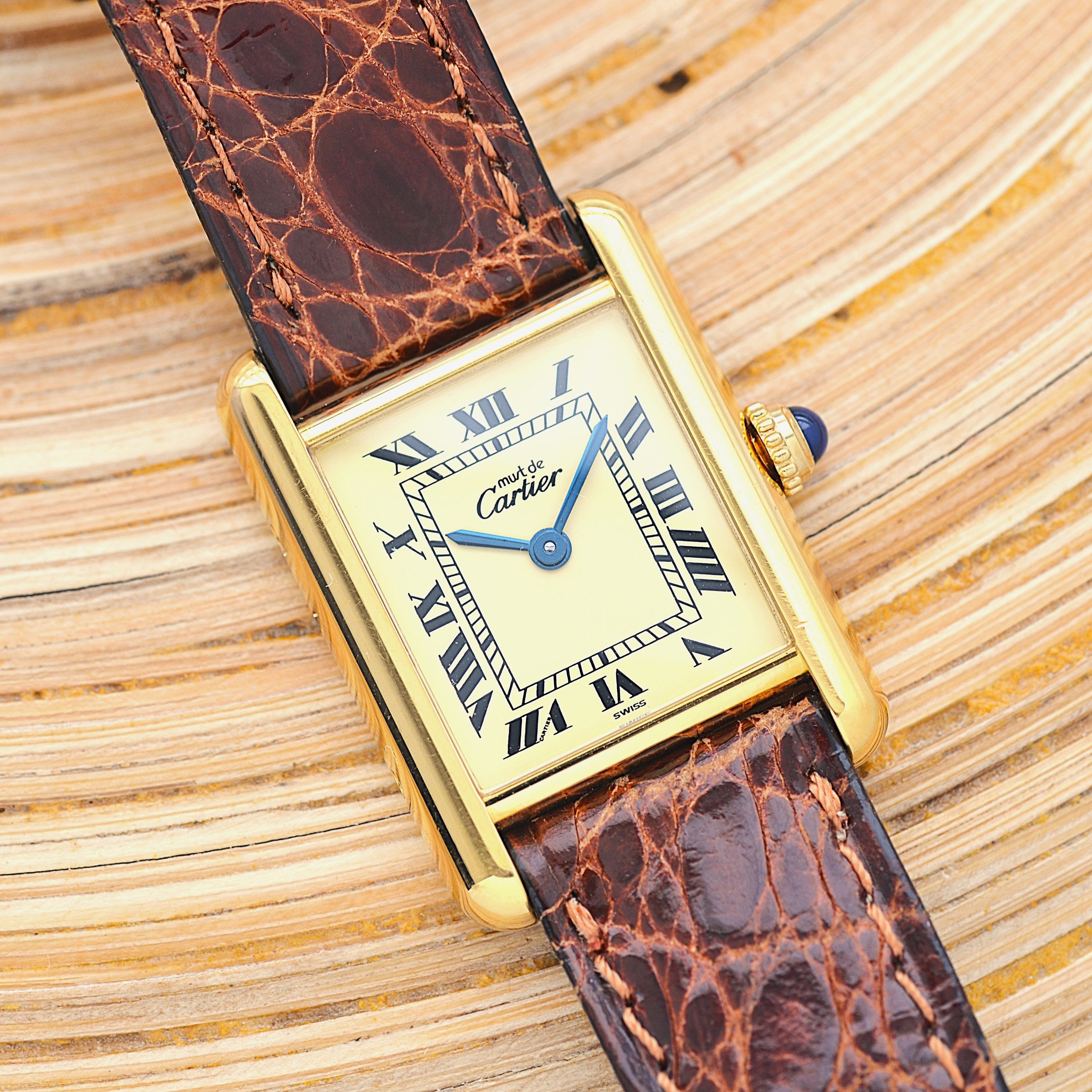 【Cartier】カルティエ マストタンクSM アイボリーローマ 付属品完備 デッドストック