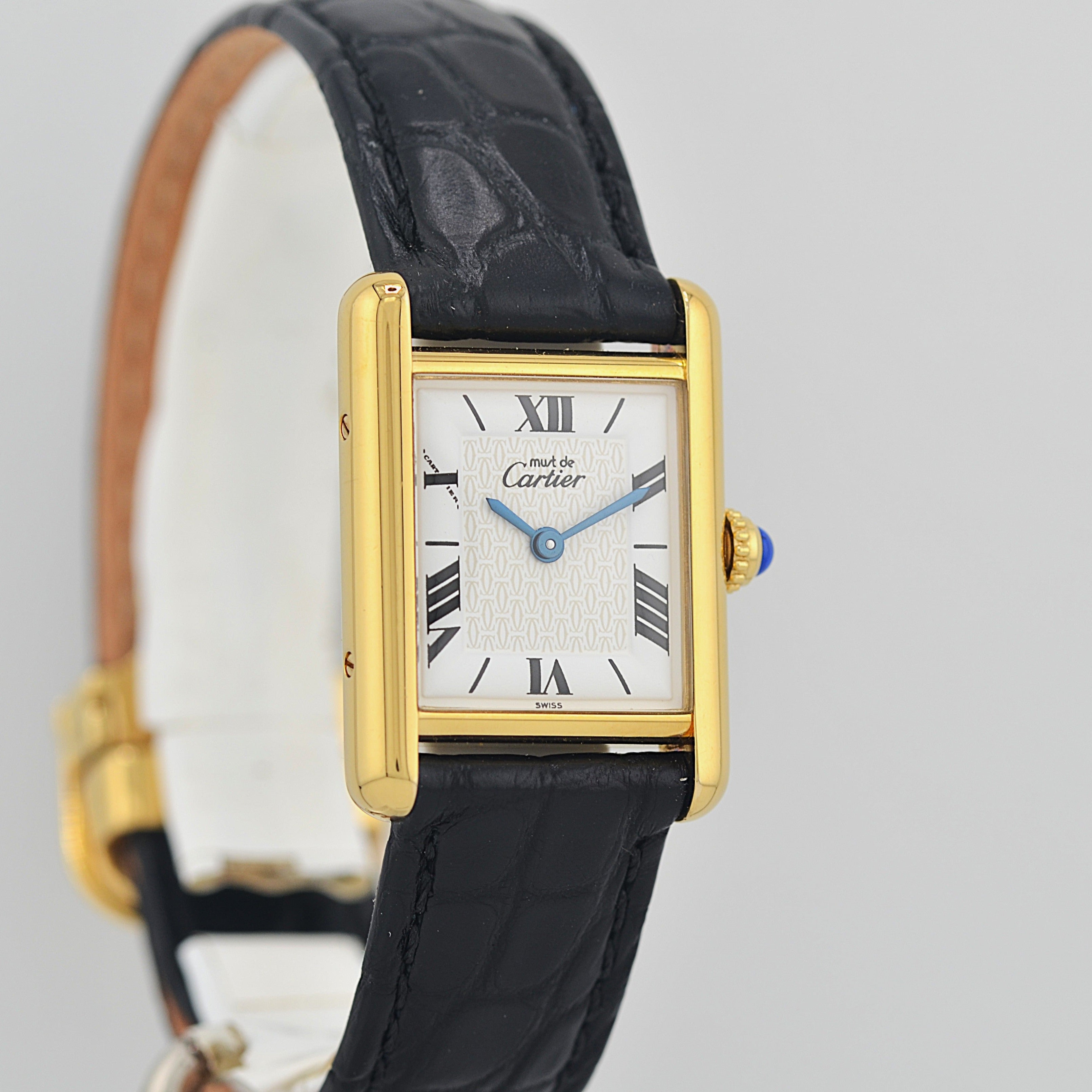 【Cartier】カルティエ マストタンクSM 飛びローマ 純正Dバックル付き 付属品完備