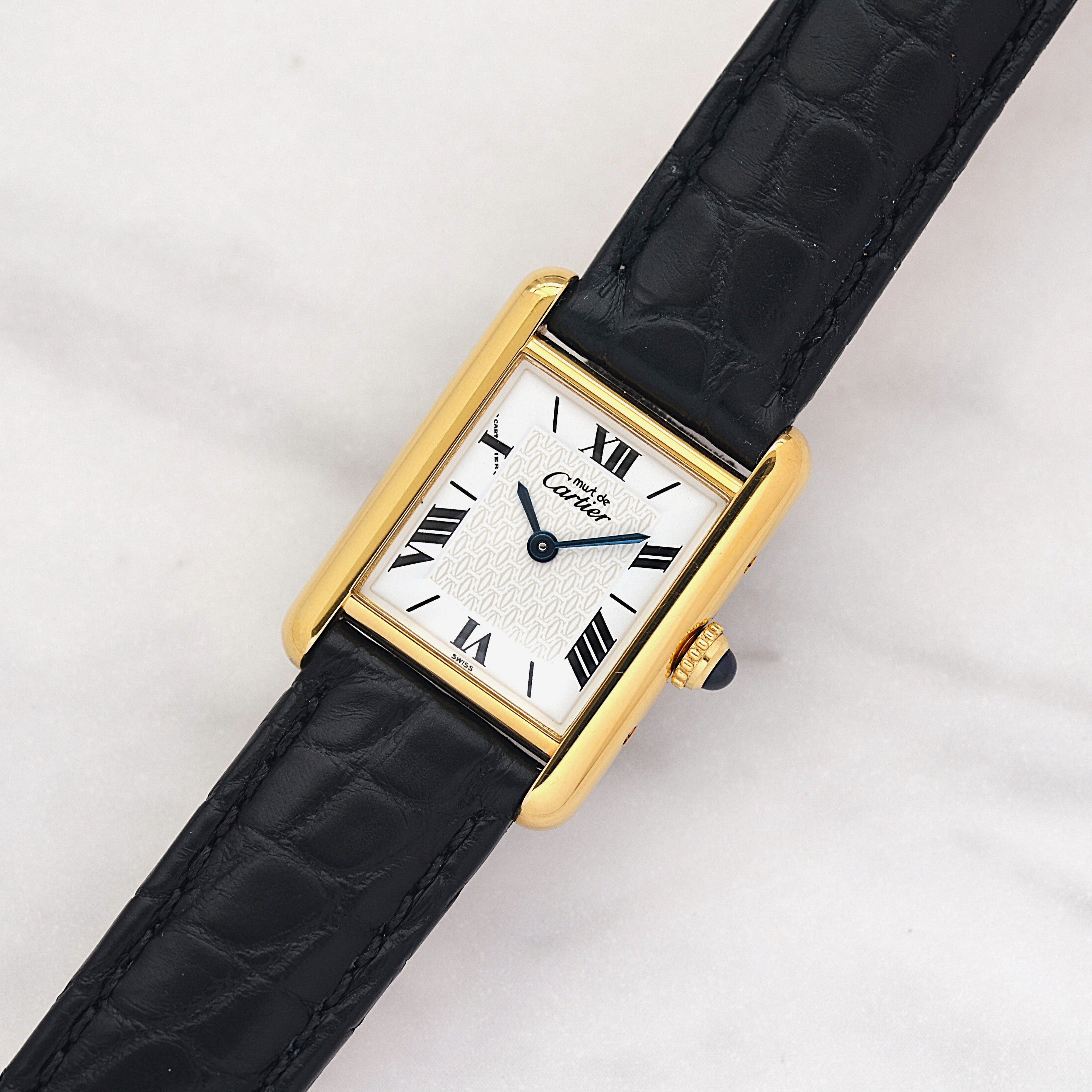 【Cartier】カルティエ マストタンクSM 飛びローマ 純正Dバックル付き 付属品完備