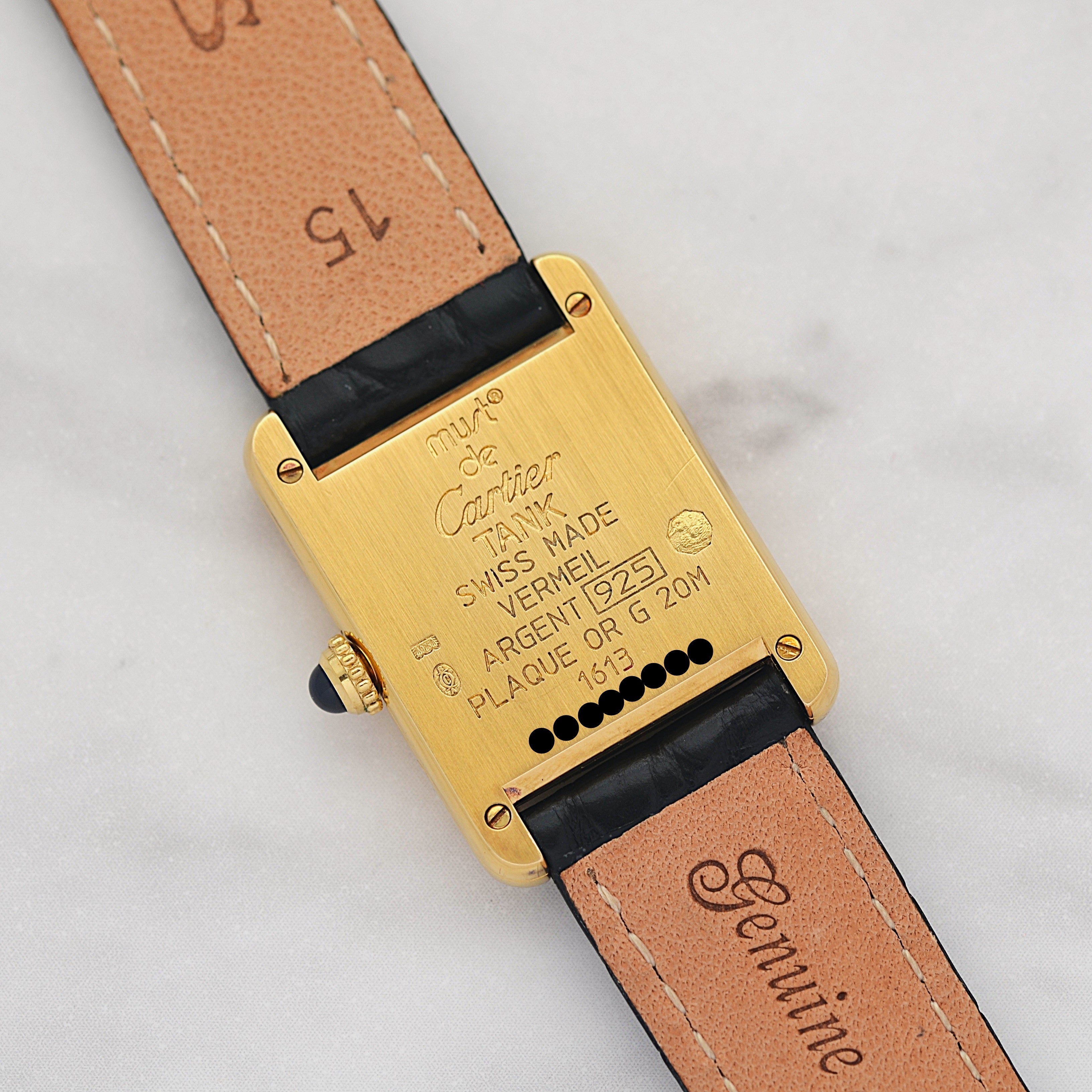 【Cartier】カルティエ マストタンクSM 飛びローマ 純正Dバックル付き 付属品完備