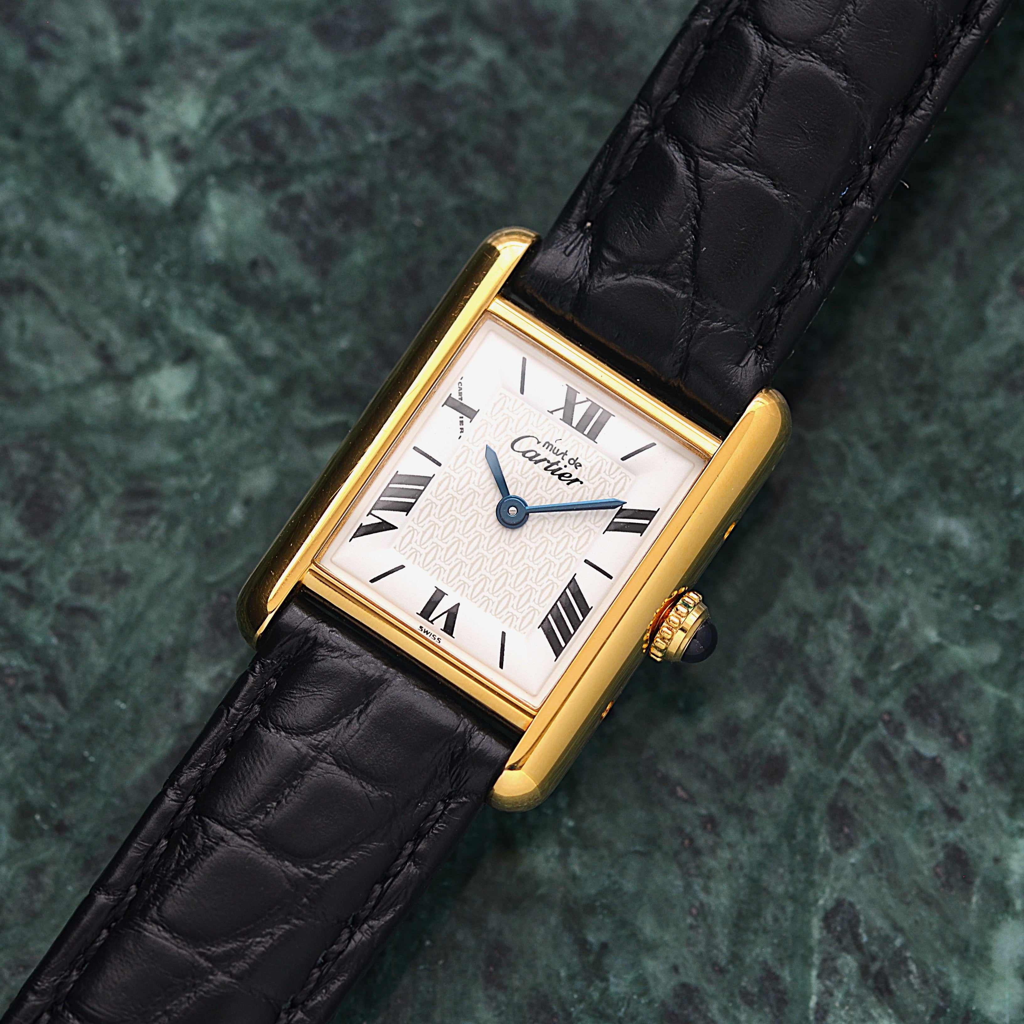 【Cartier】カルティエ マストタンクSM 飛びローマ 純正Dバックル付き 付属品完備
