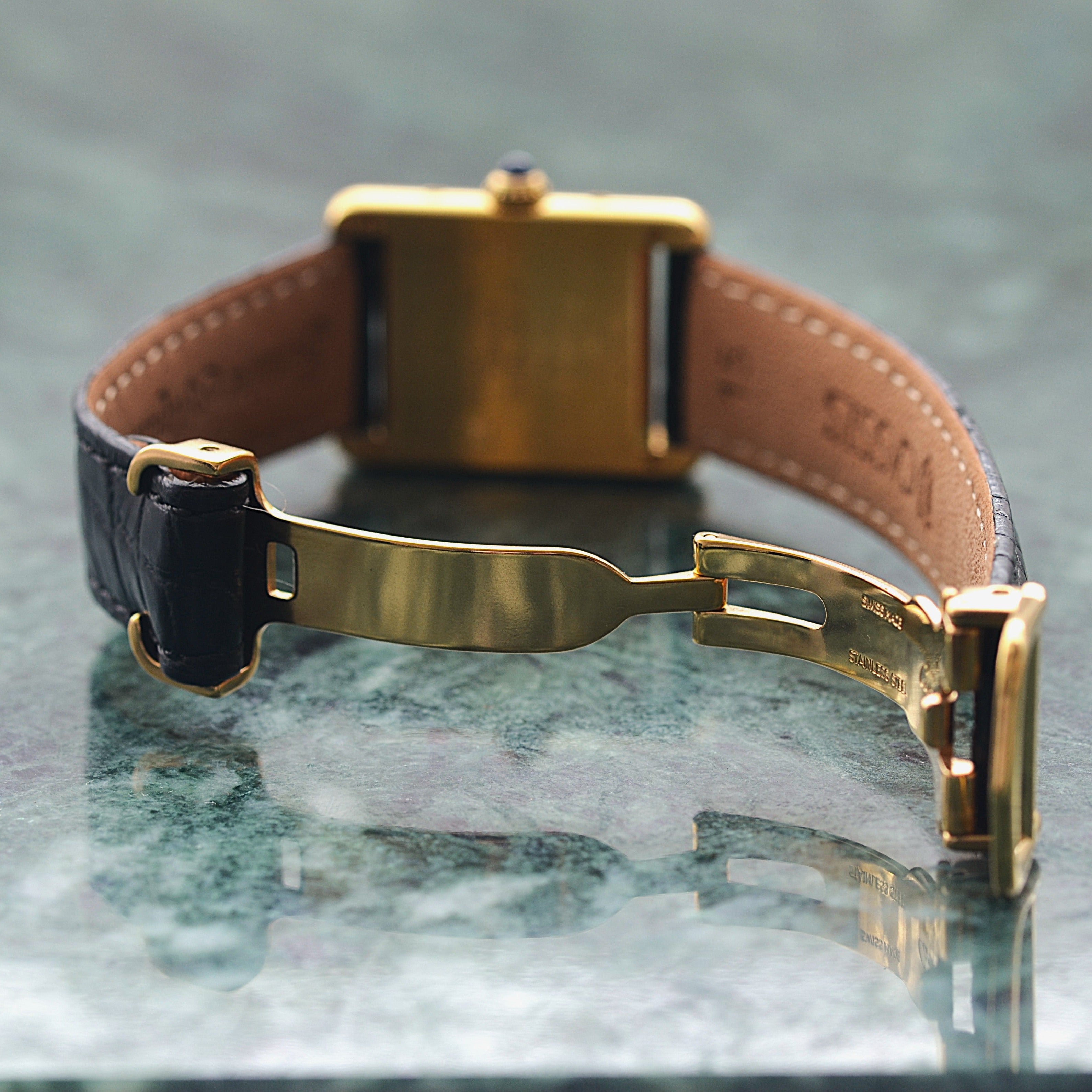 【Cartier】カルティエ マストタンクSM 飛びローマ 純正Dバックル付き 付属品完備