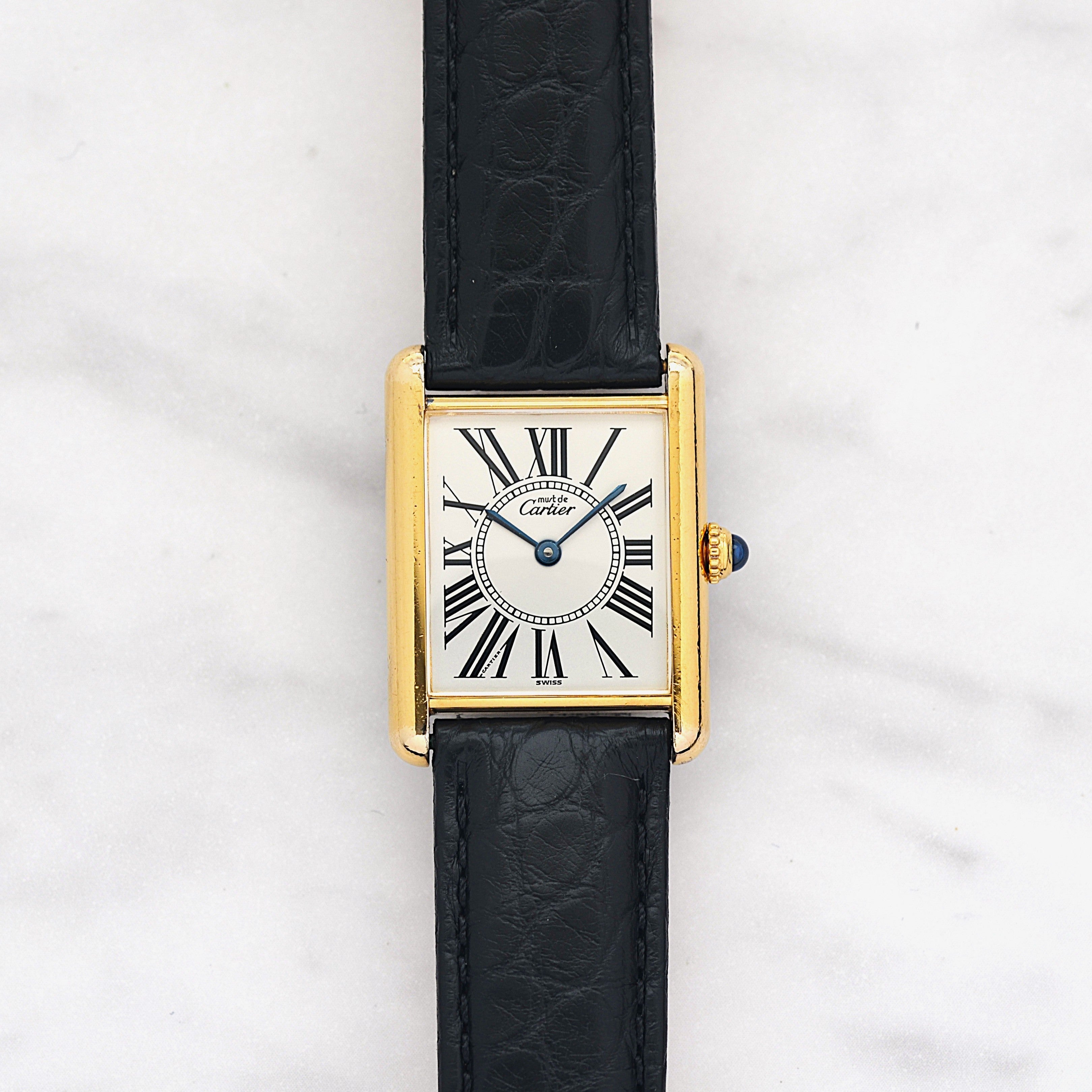 【Cartier】カルティエ マストタンクLM オパラン 純正Dバックル付き