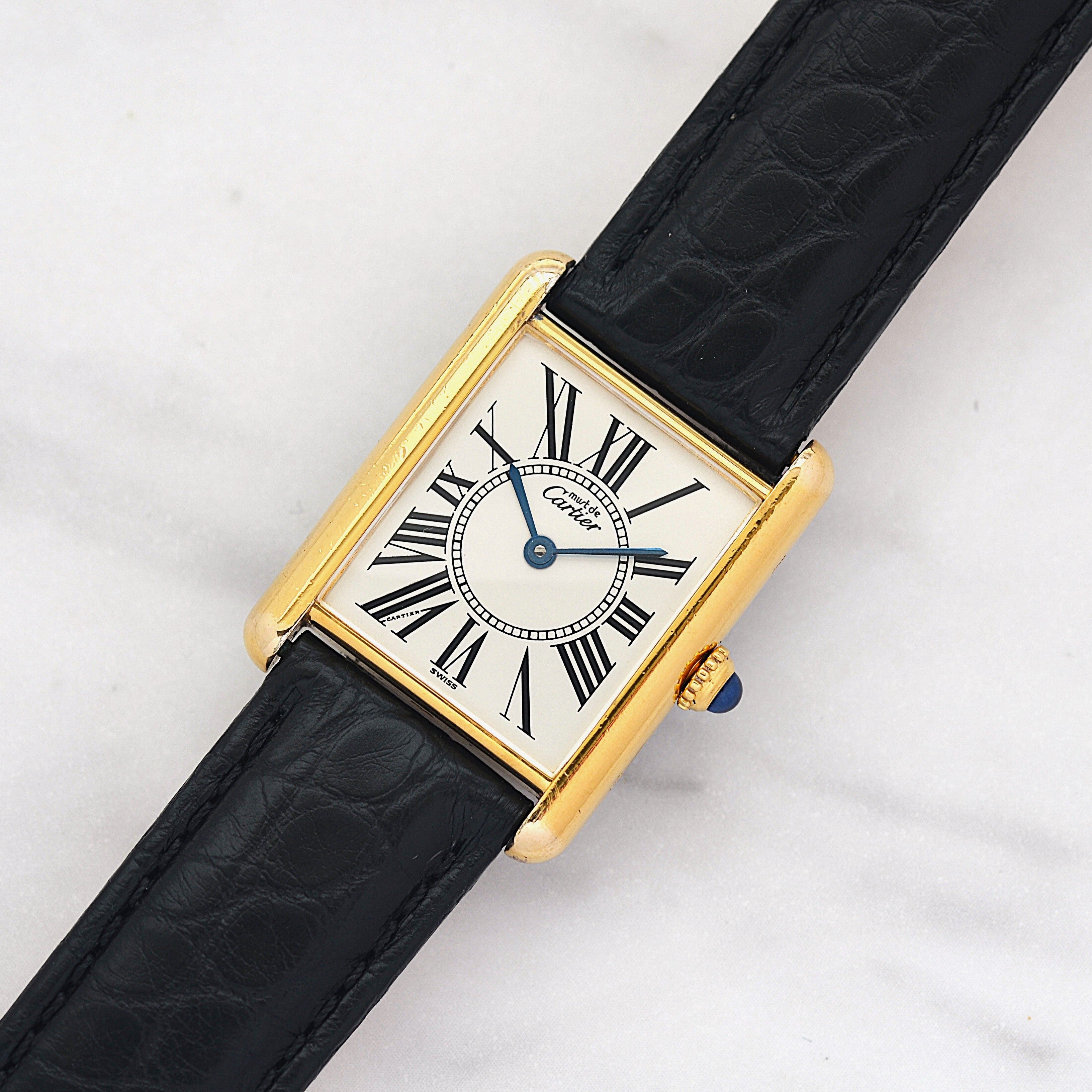 【Cartier】カルティエ マストタンクLM オパラン 純正Dバックル付き