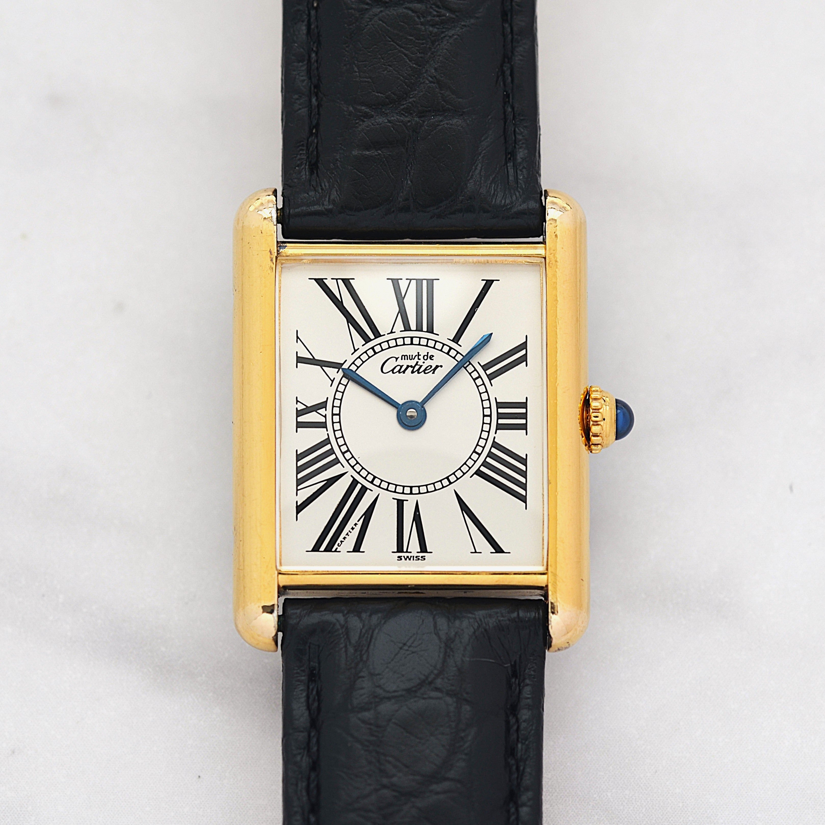 【Cartier】カルティエ マストタンクLM オパラン 純正Dバックル付き