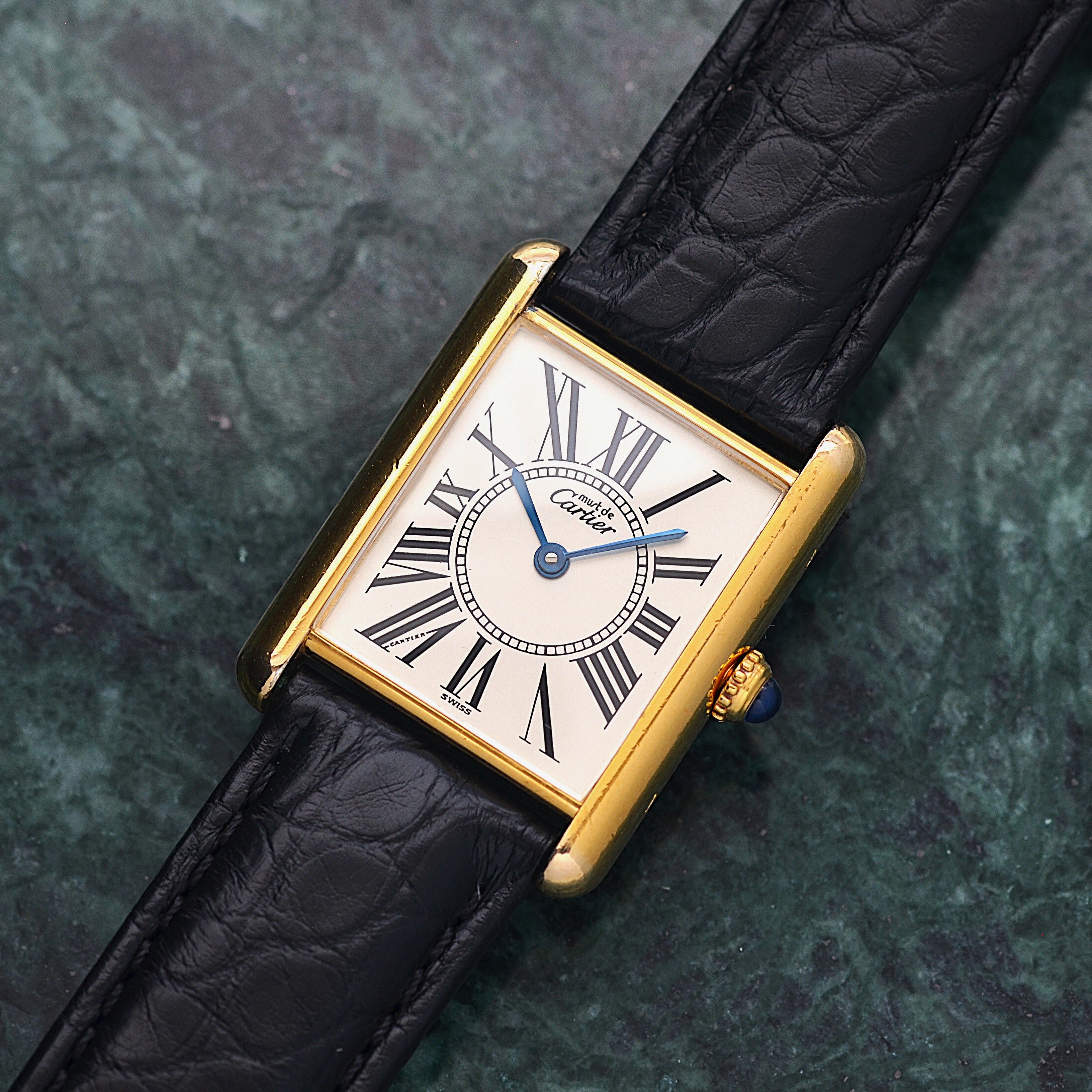 【Cartier】カルティエ マストタンクLM オパラン 純正Dバックル付き