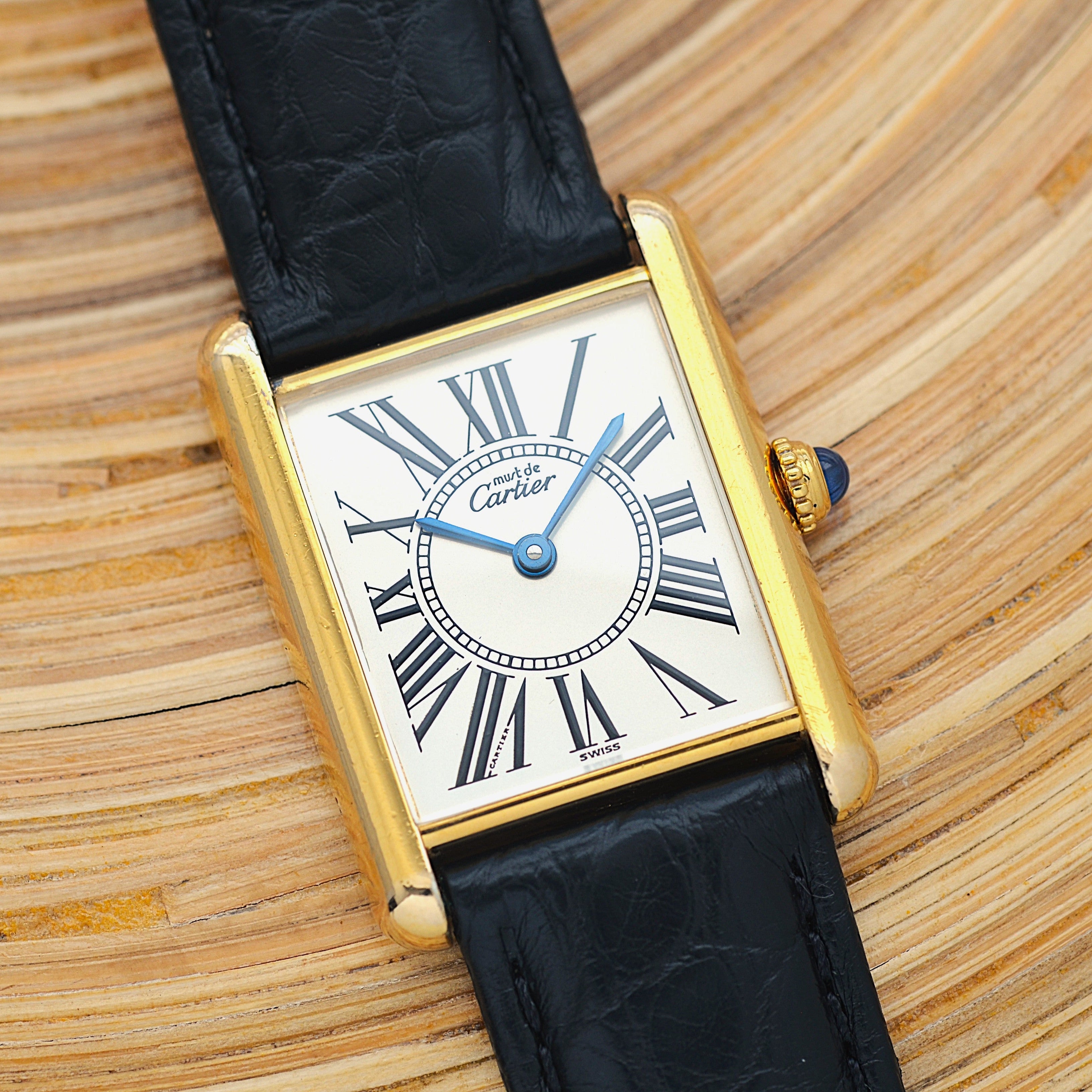 【Cartier】カルティエ マストタンクLM オパラン 純正Dバックル付き