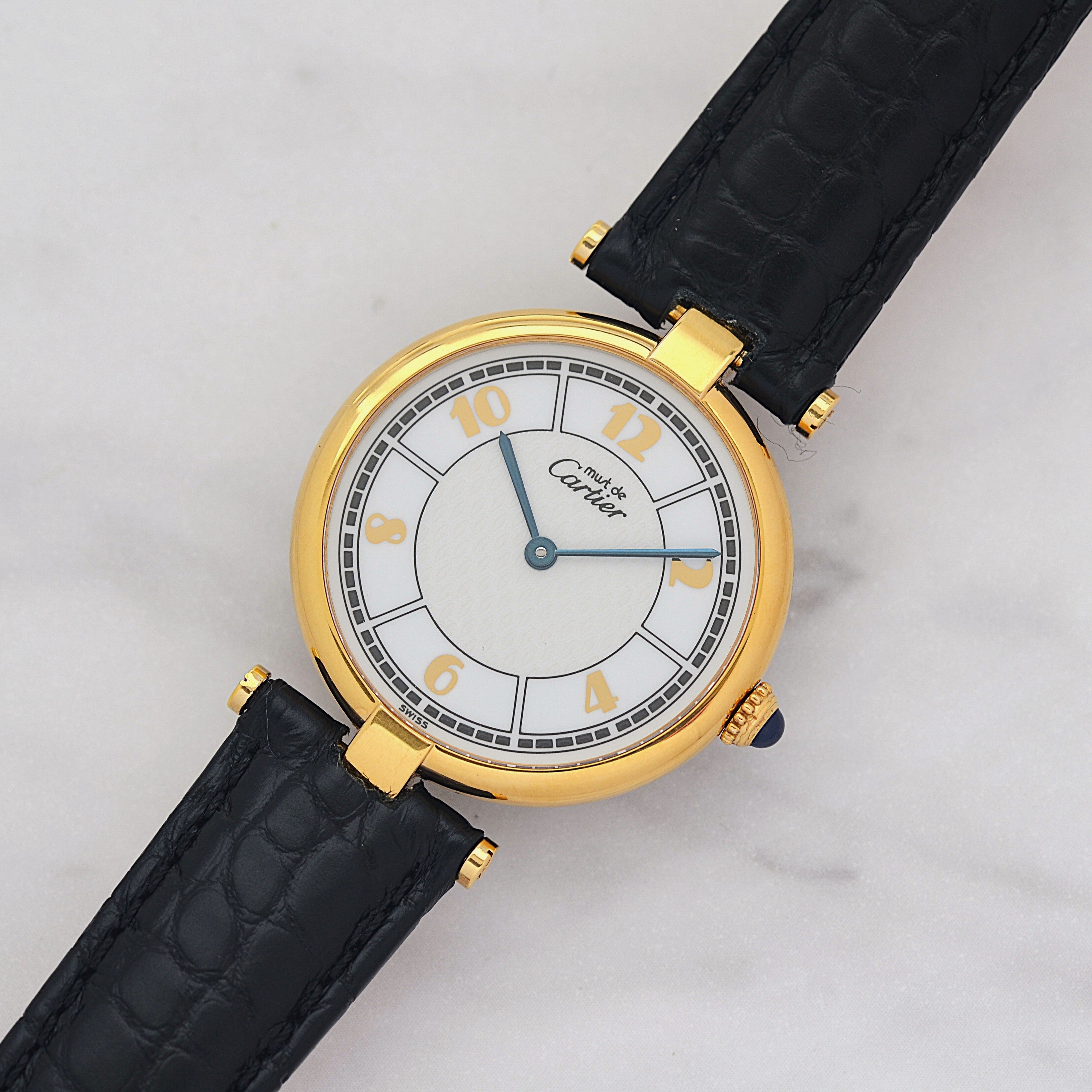 【Cartier】Cartier Must Vendôme LM,Scattered Arabic Numerals, with Original Deployment Buckle, Complete with Box and Papers