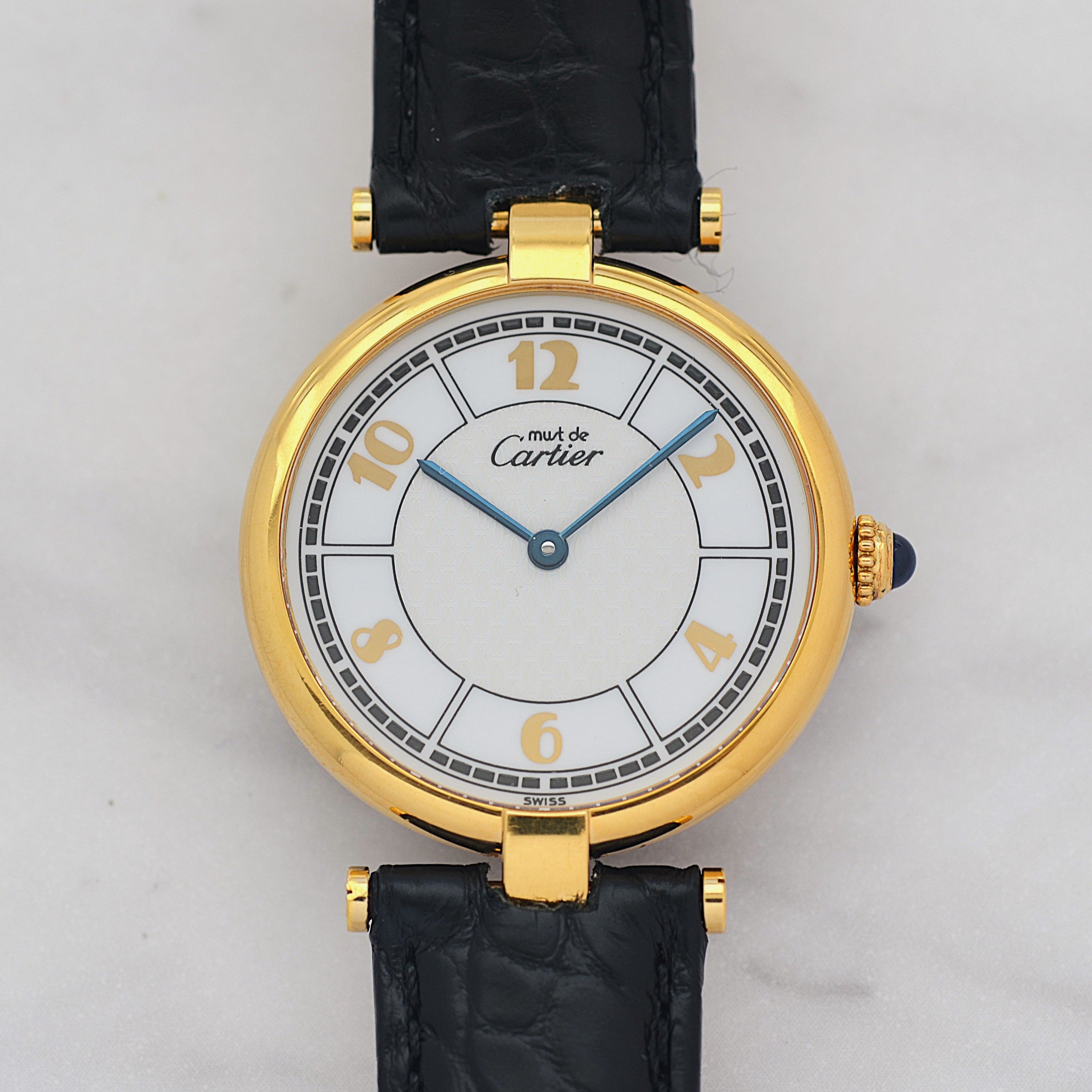 【Cartier】Cartier Must Vendôme LM,Scattered Arabic Numerals, with Original Deployment Buckle, Complete with Box and Papers