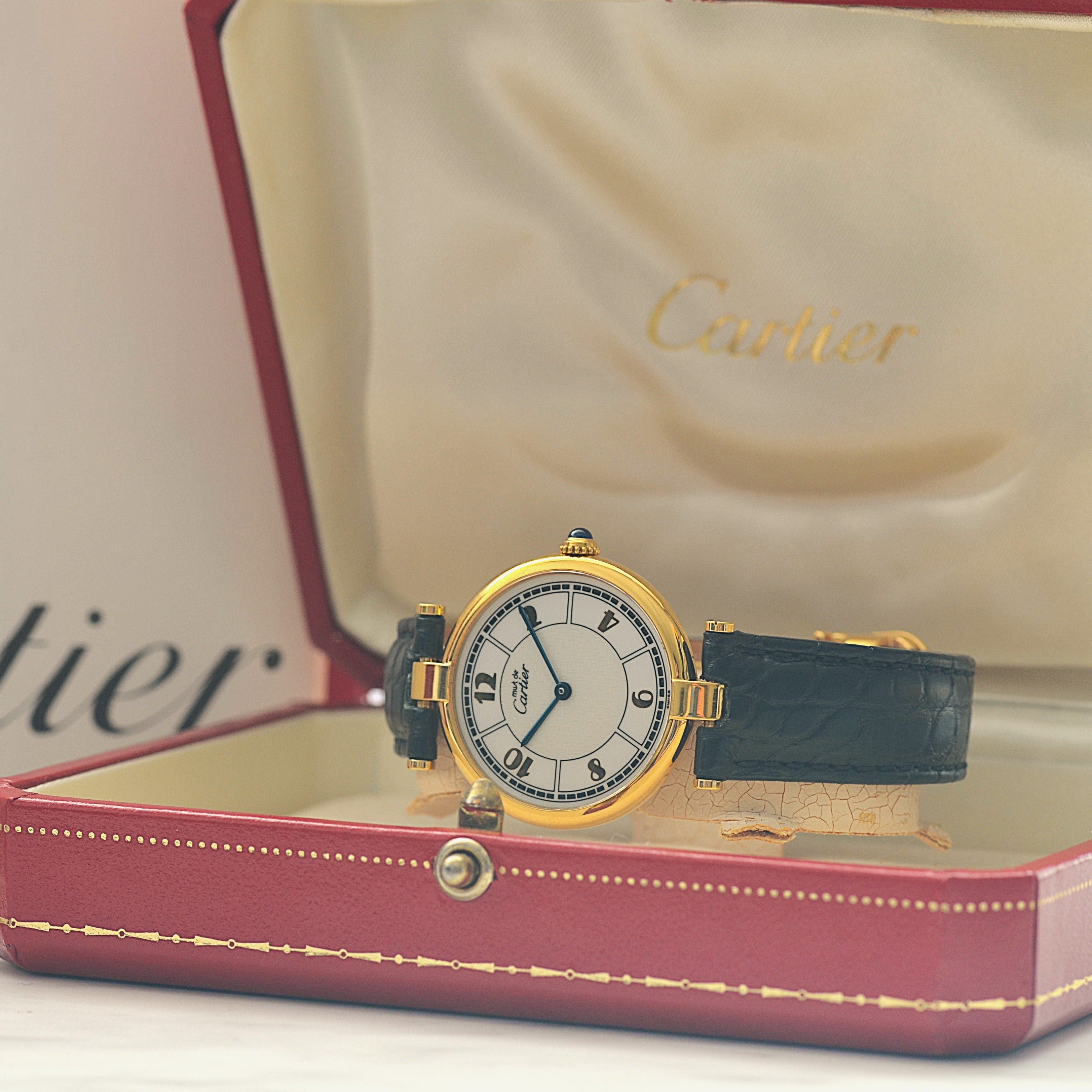 【Cartier】Cartier Must Vendôme LM,Scattered Arabic Numerals, with Original Deployment Buckle, Complete with Box and Papers