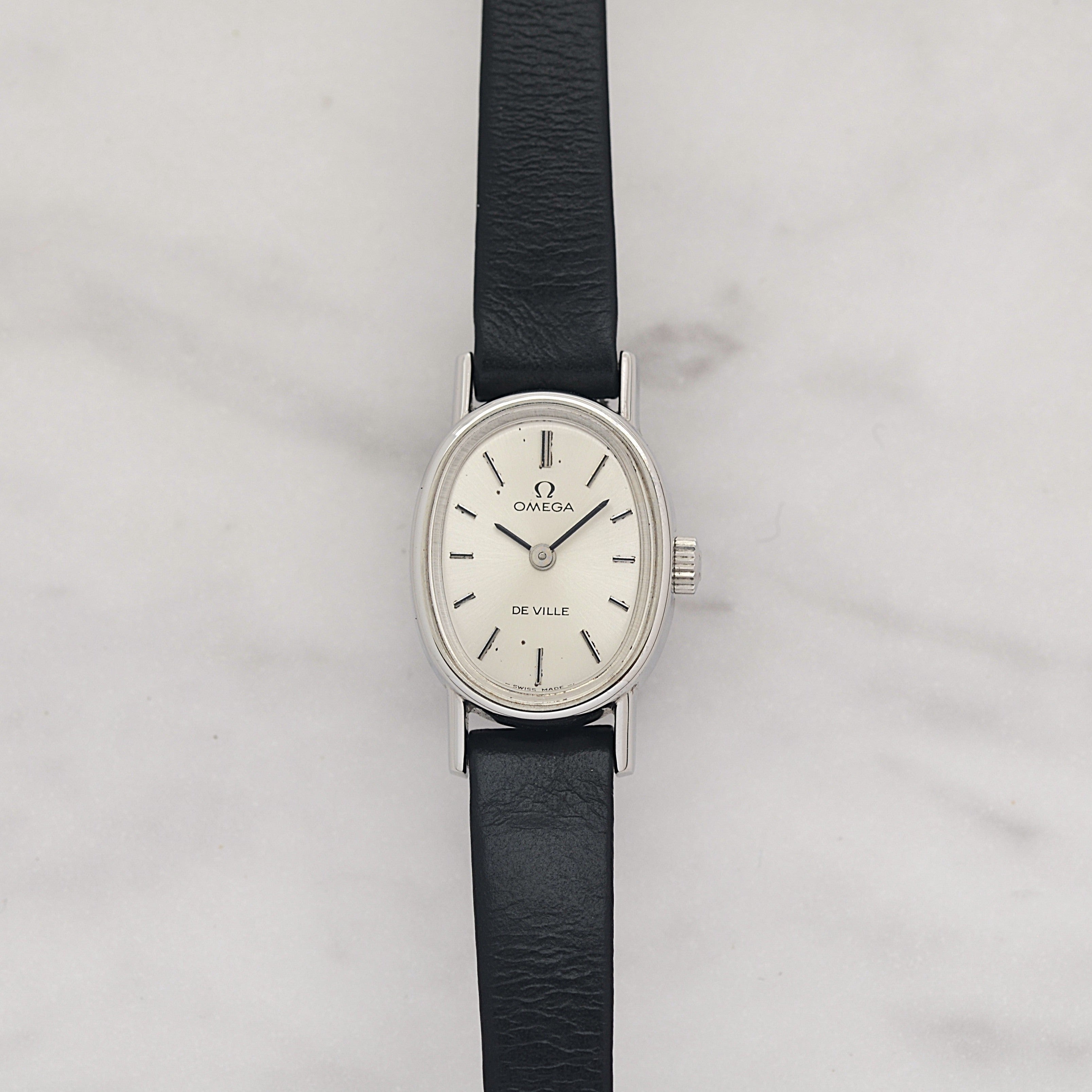 【OMEGA】オメガ デヴィル SS ミニオーバル Silver デッドストック 純正尾錠付き