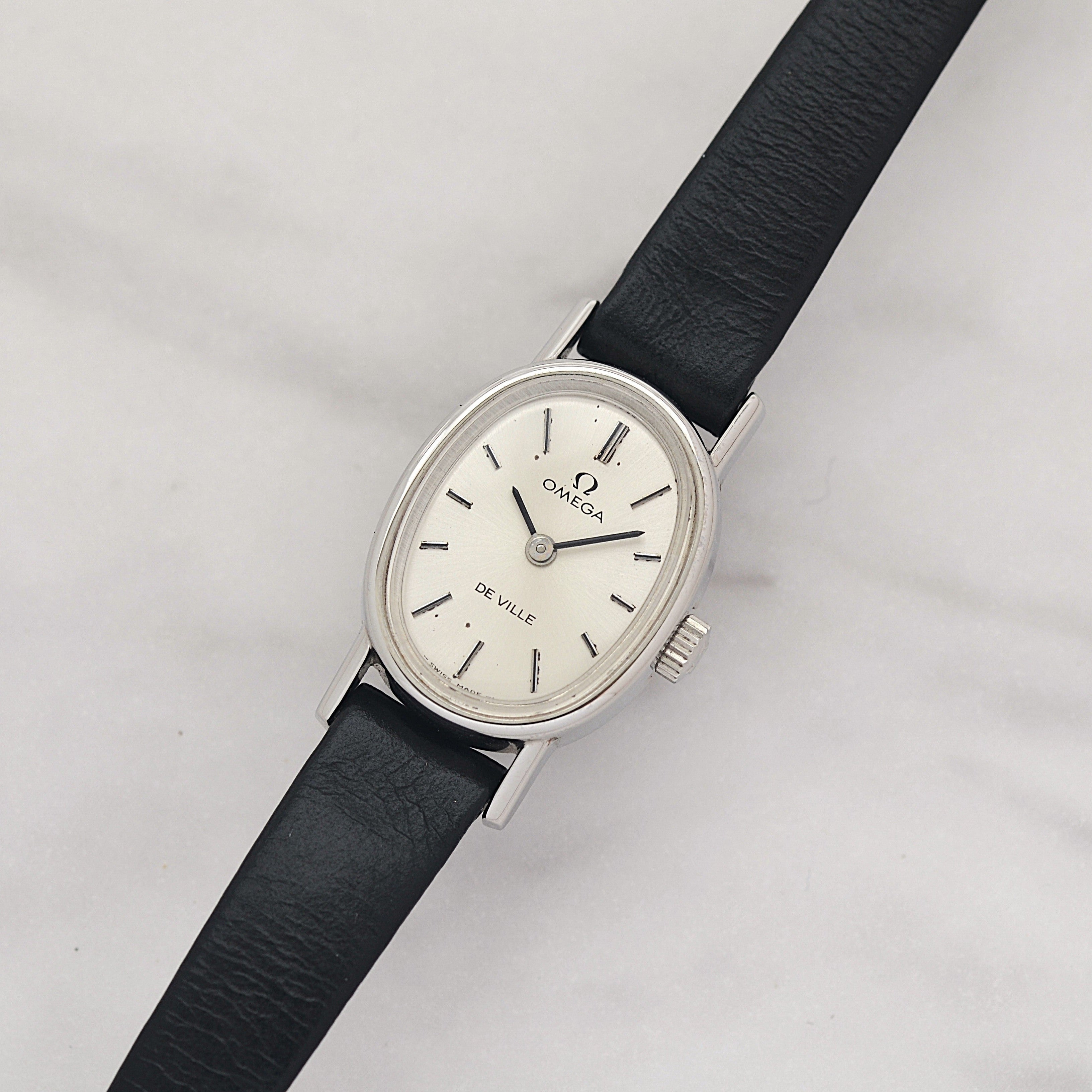 【OMEGA】オメガ デヴィル SS ミニオーバル Silver デッドストック 純正尾錠付き