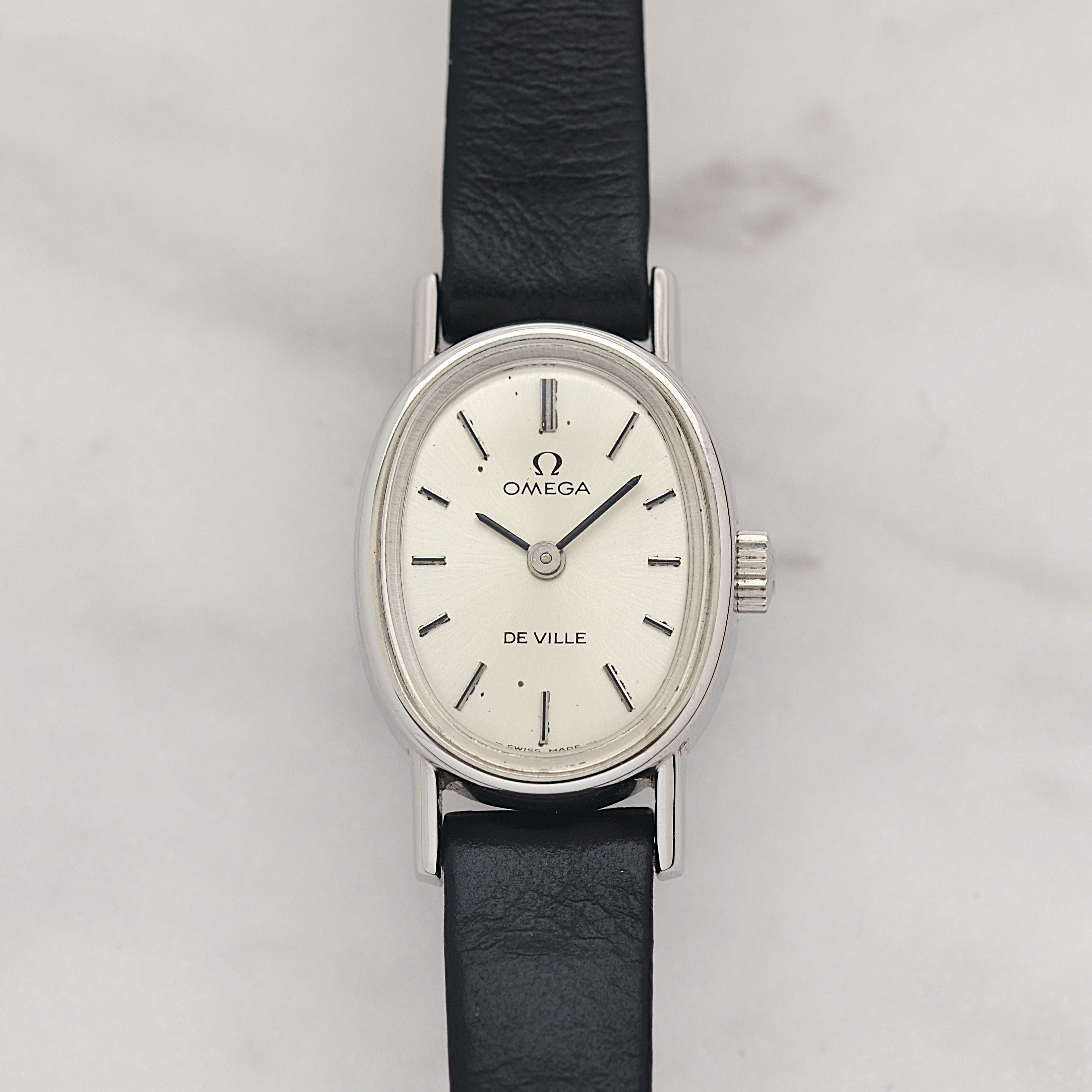 【OMEGA】オメガ デヴィル SS ミニオーバル Silver デッドストック 純正尾錠付き