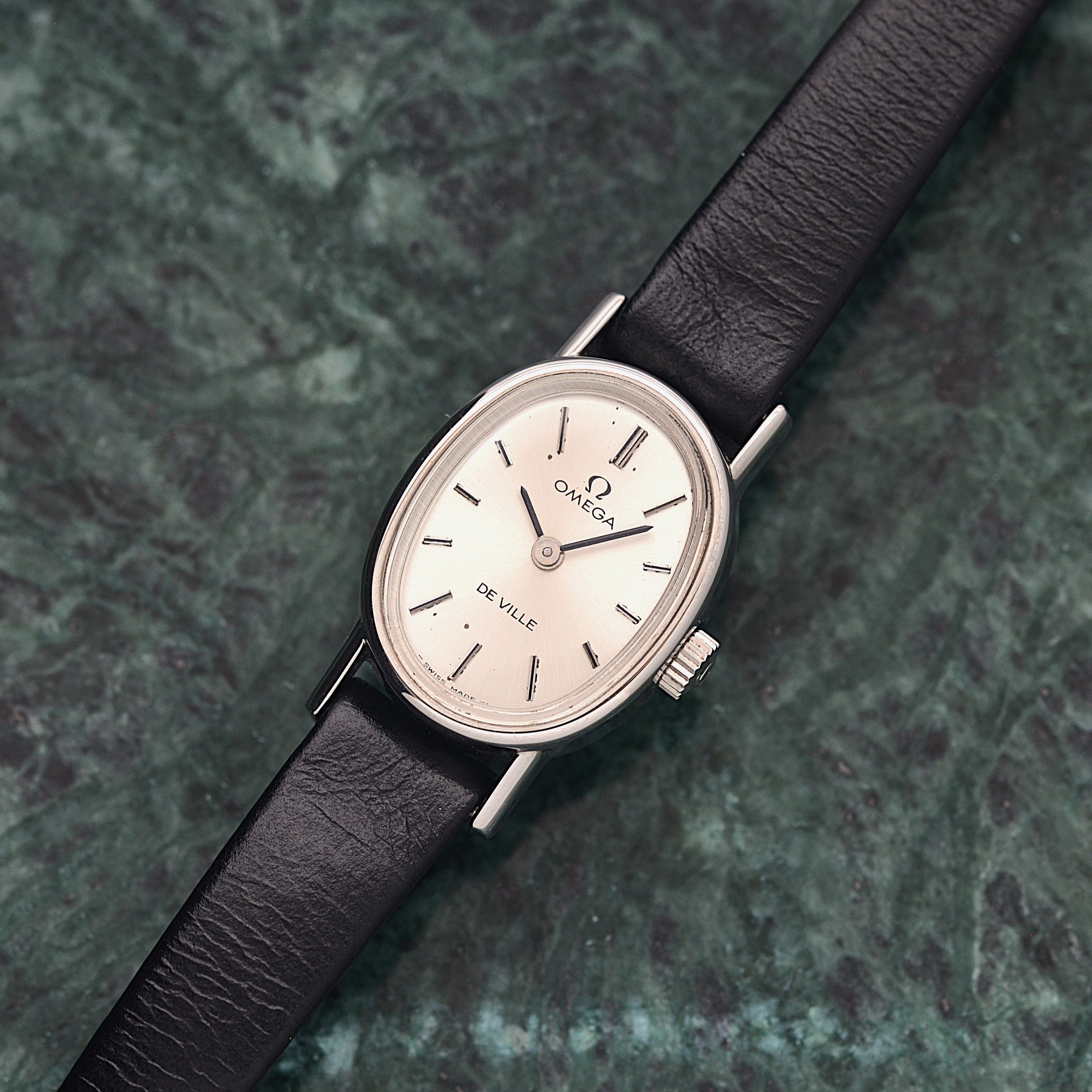 【OMEGA】オメガ デヴィル SS ミニオーバル Silver デッドストック 純正尾錠付き