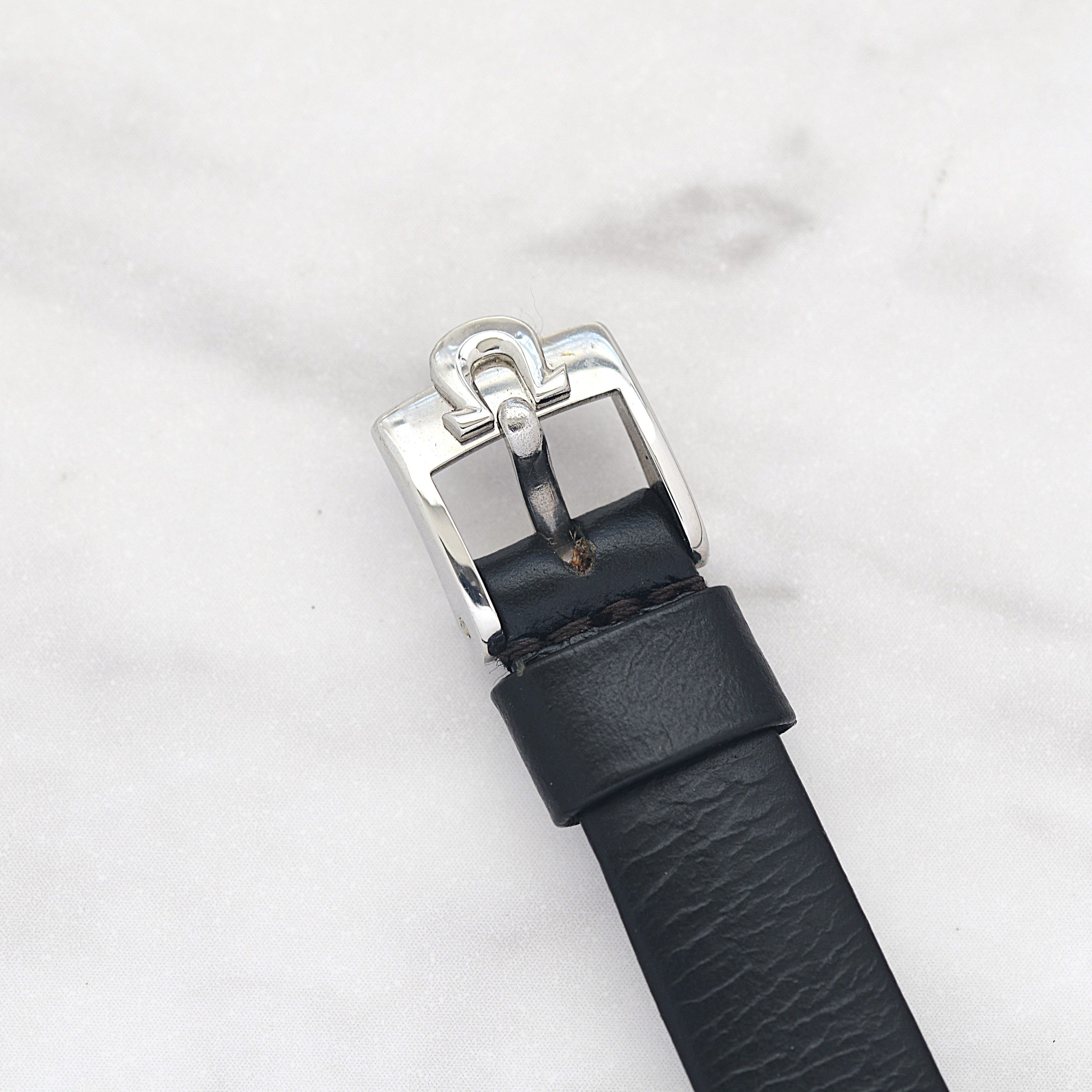 【OMEGA】オメガ ジュネーヴ SS ラウンド Silver デッドストック 純正尾錠付き