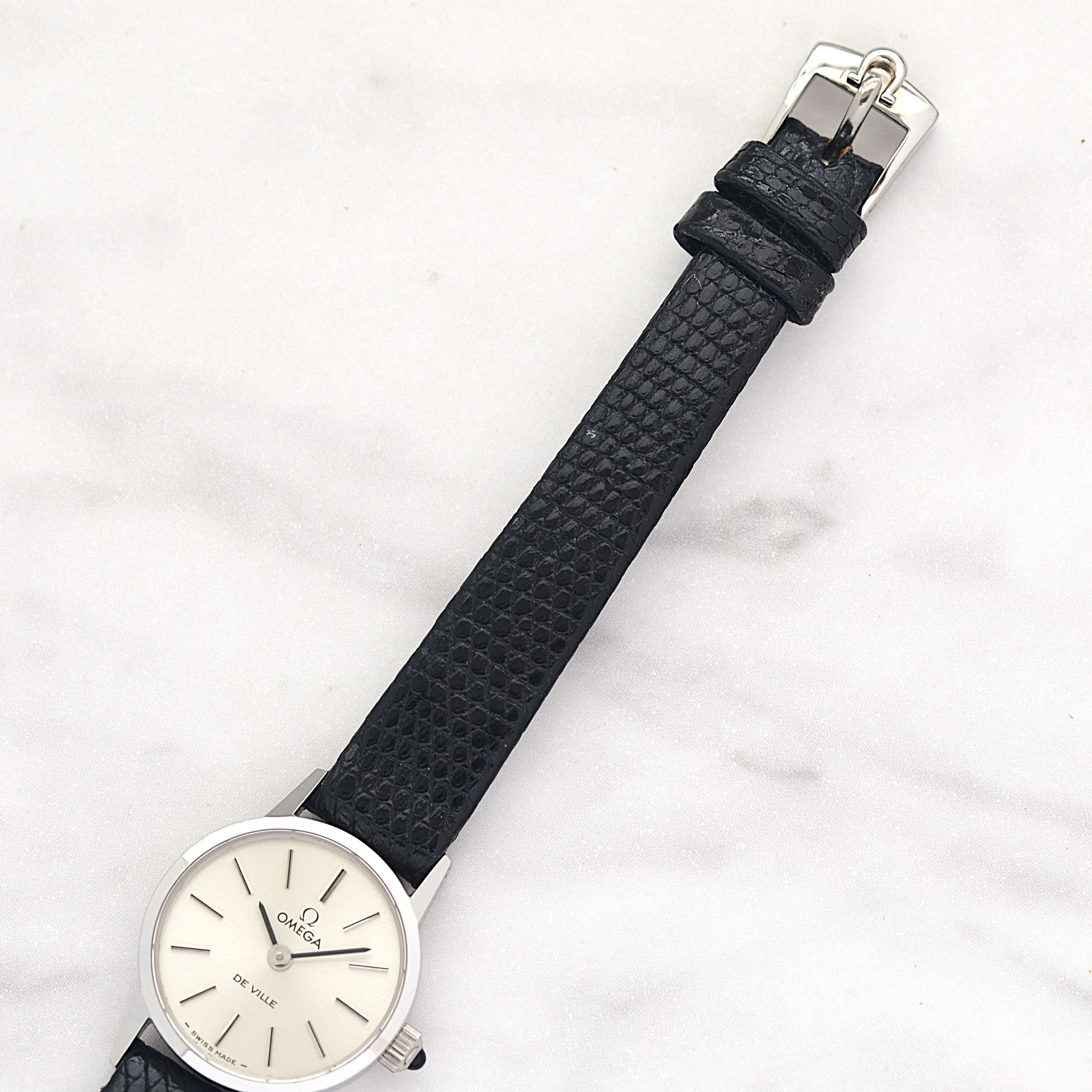【OMEGA】オメガ デヴィル SS ミニラウンド Silver デッドストック 純正尾錠付き