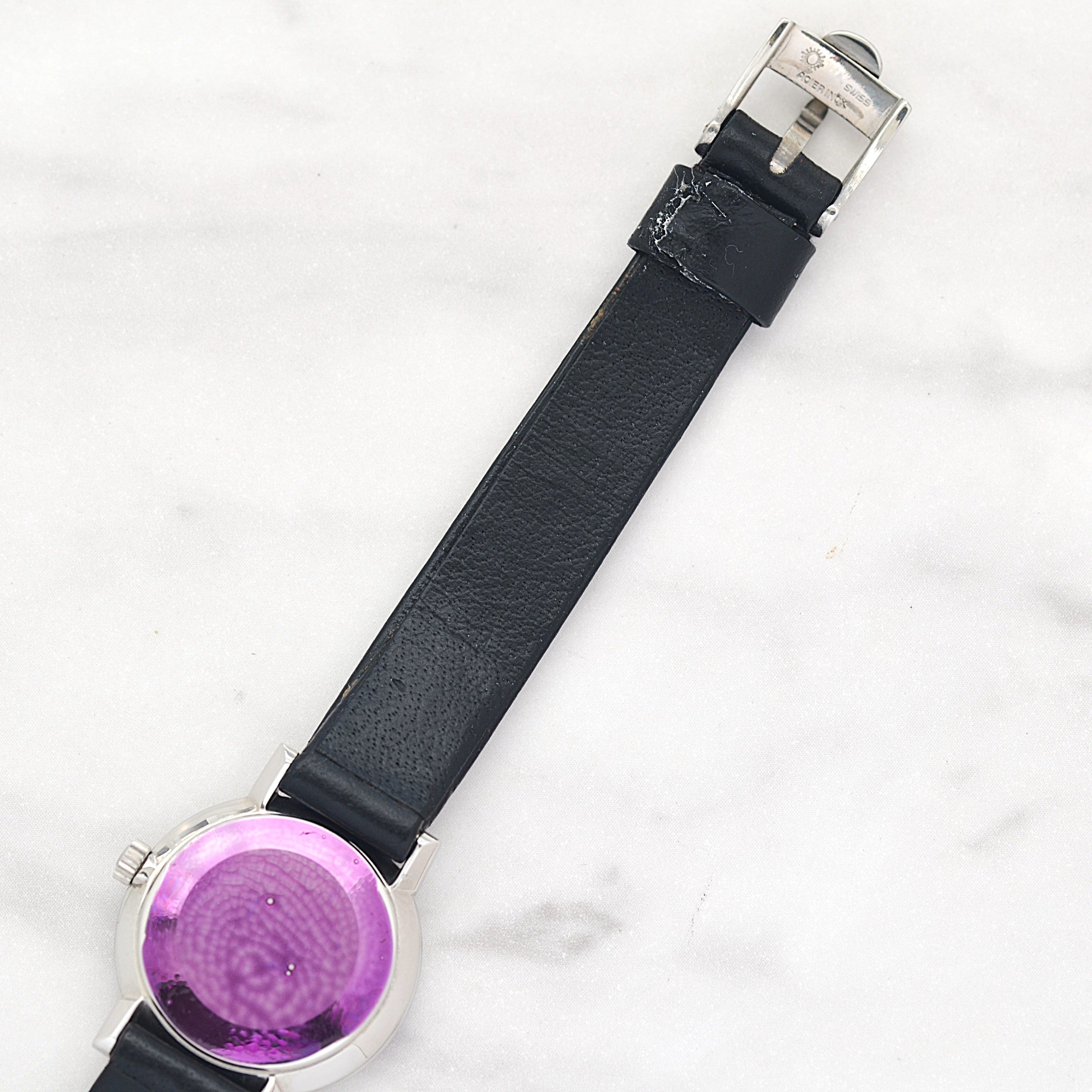 【OMEGA】オメガ ジュネーヴ SS ラウンド Silver デッドストック 純正尾錠付き