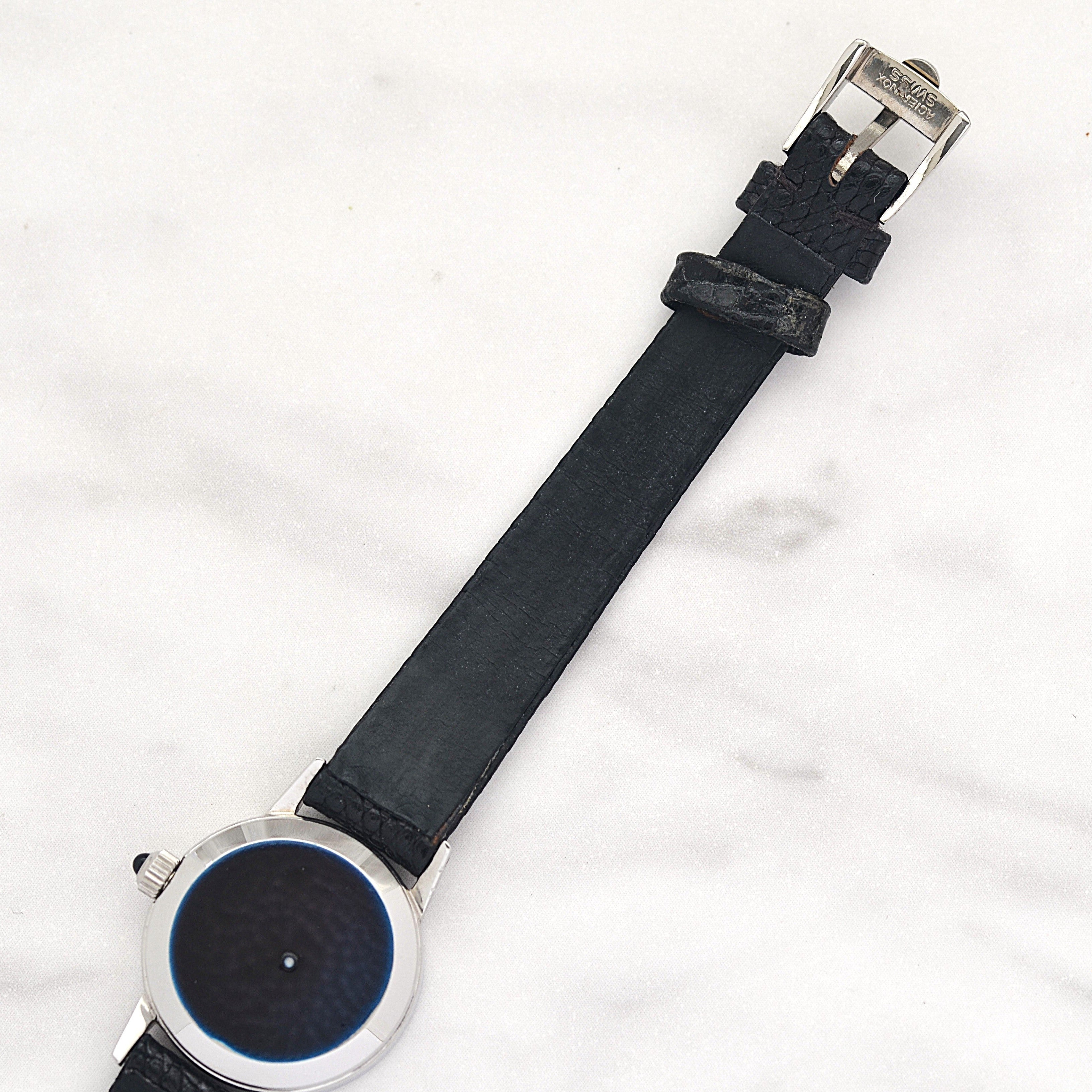 【OMEGA】オメガ デヴィル SS ミニラウンド Silver デッドストック 純正尾錠付き