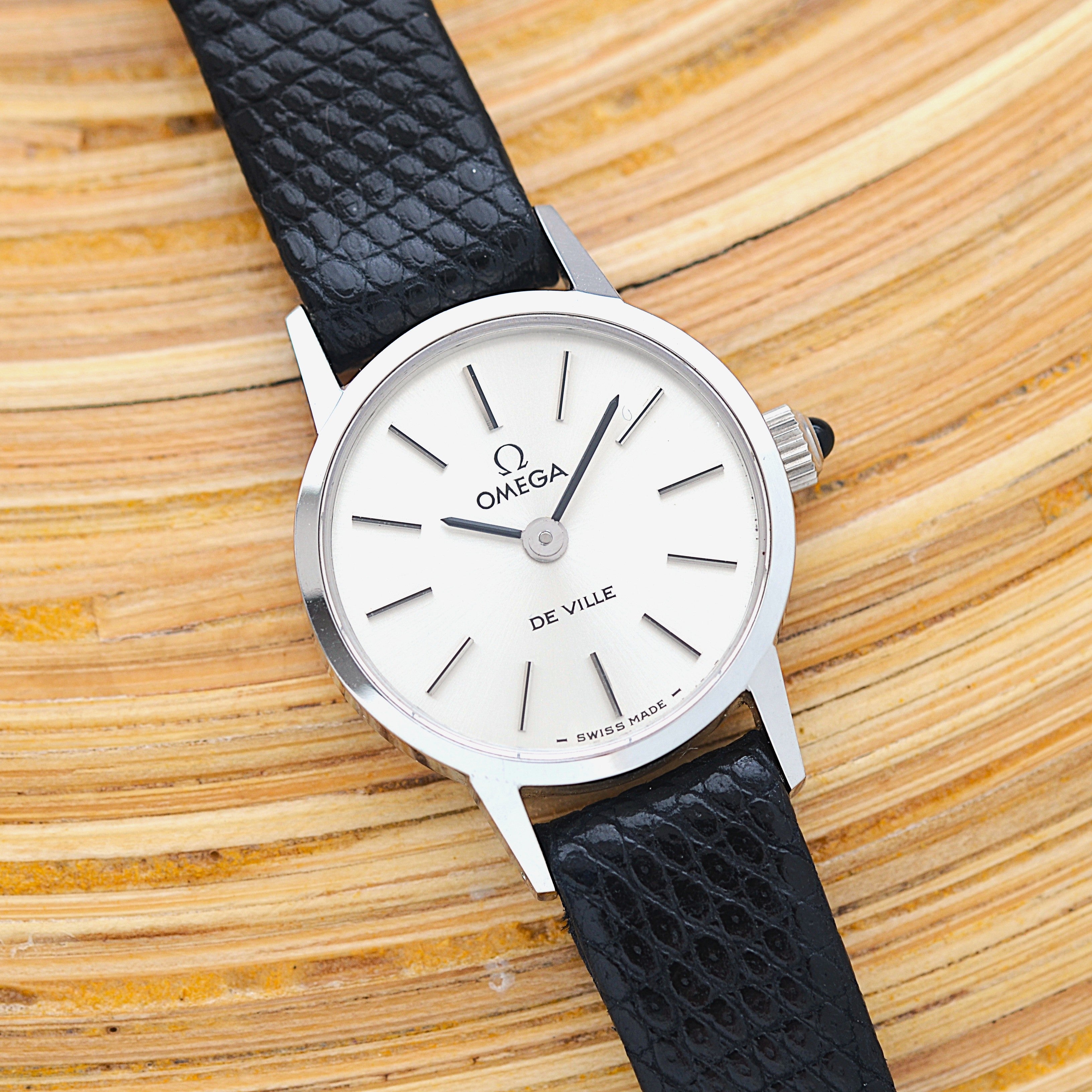 【OMEGA】オメガ デヴィル SS ミニラウンド Silver デッドストック 純正尾錠付き