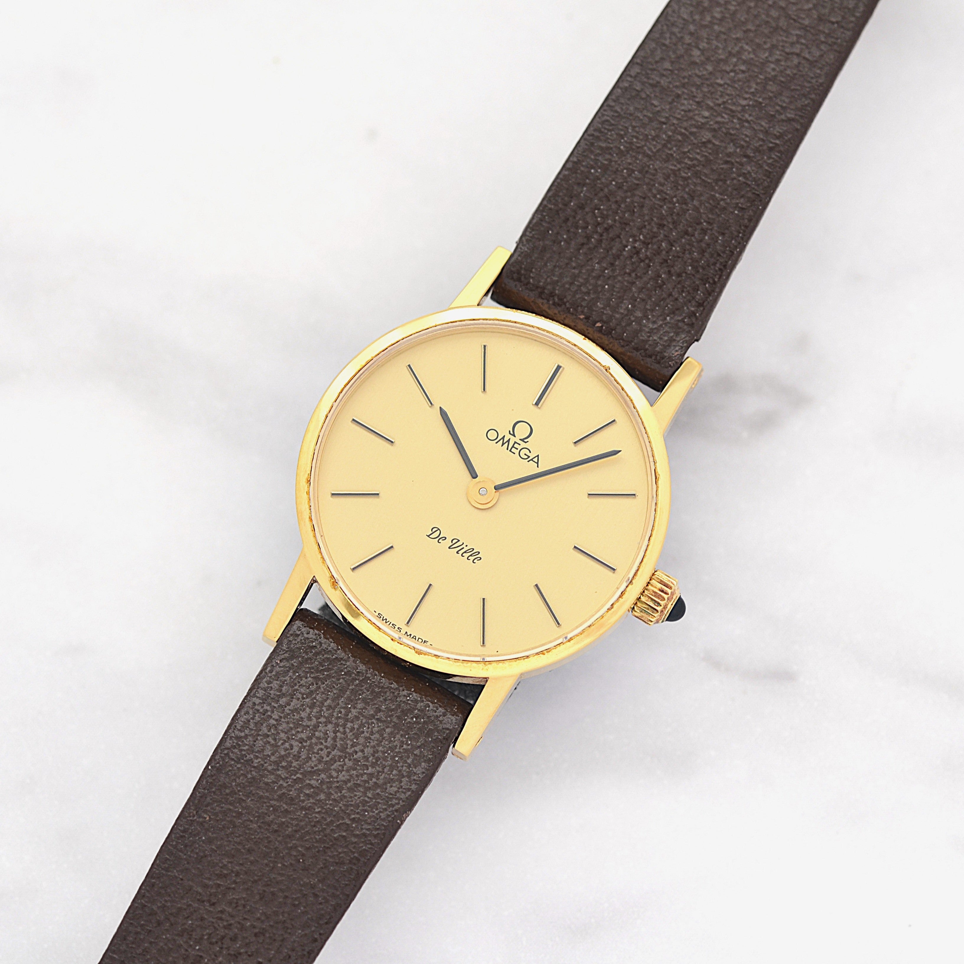 【OMEGA】オメガ デヴィル GP ラウンド Gold デッドストック 純正尾錠付き