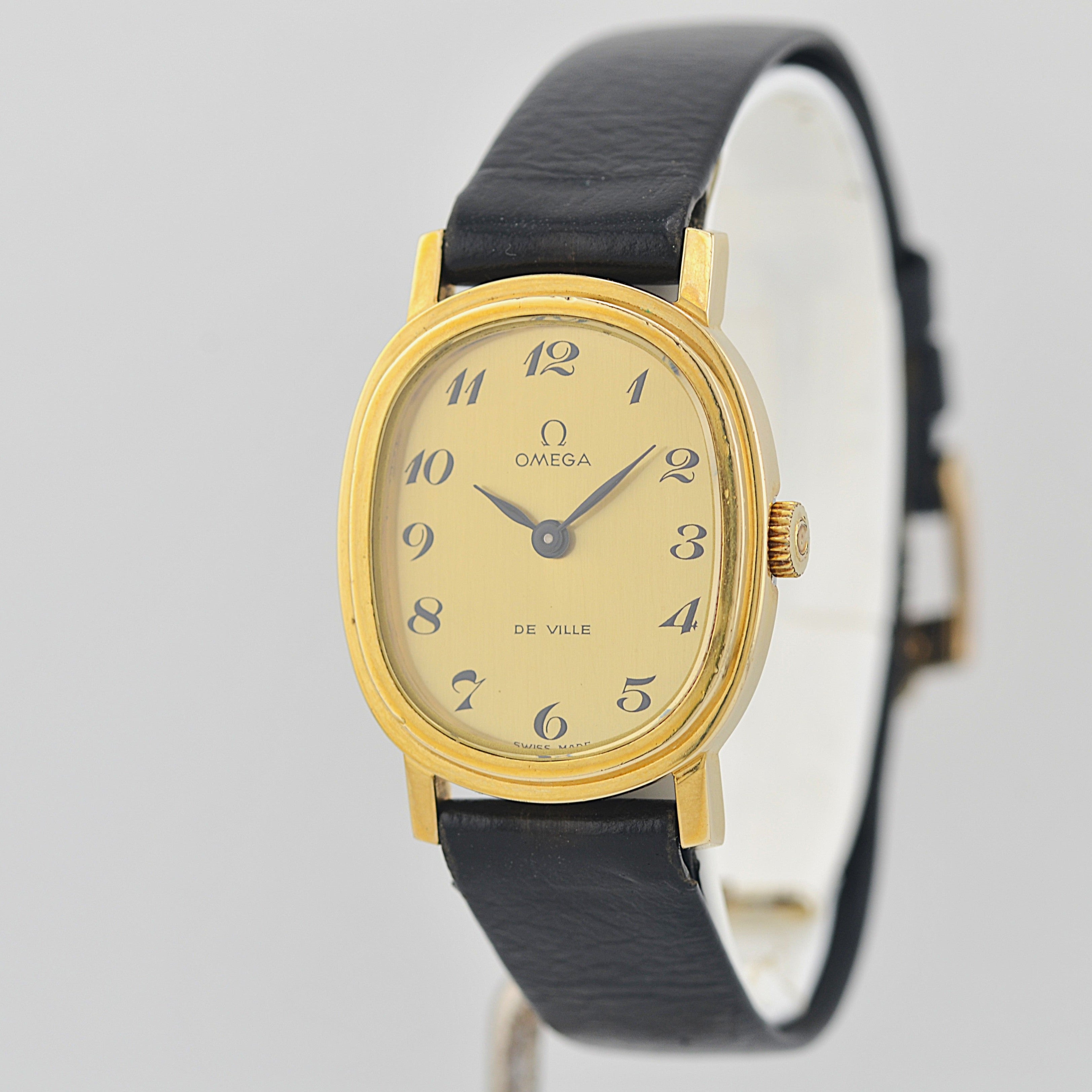 【OMEGA】オメガ デヴィル GP オーバル Gold プリントアラビア デッドストック 純正尾錠付き