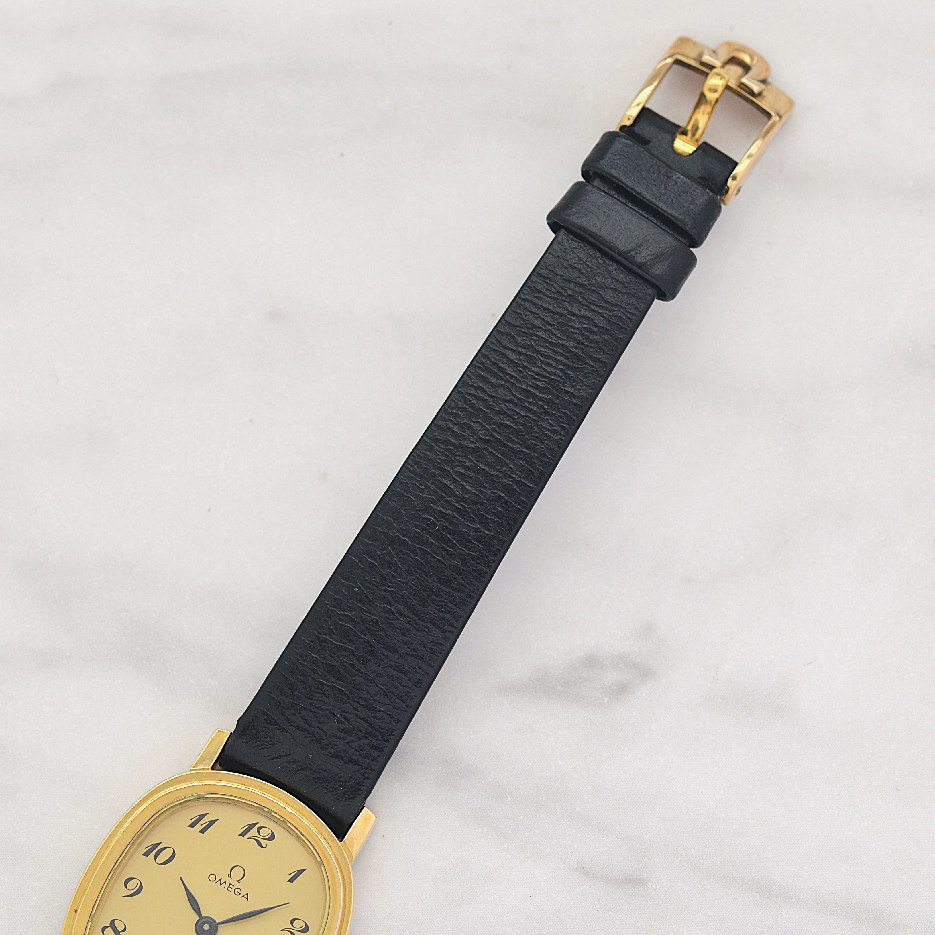 【OMEGA】オメガ デヴィル GP オーバル Gold プリントアラビア デッドストック 純正尾錠付き