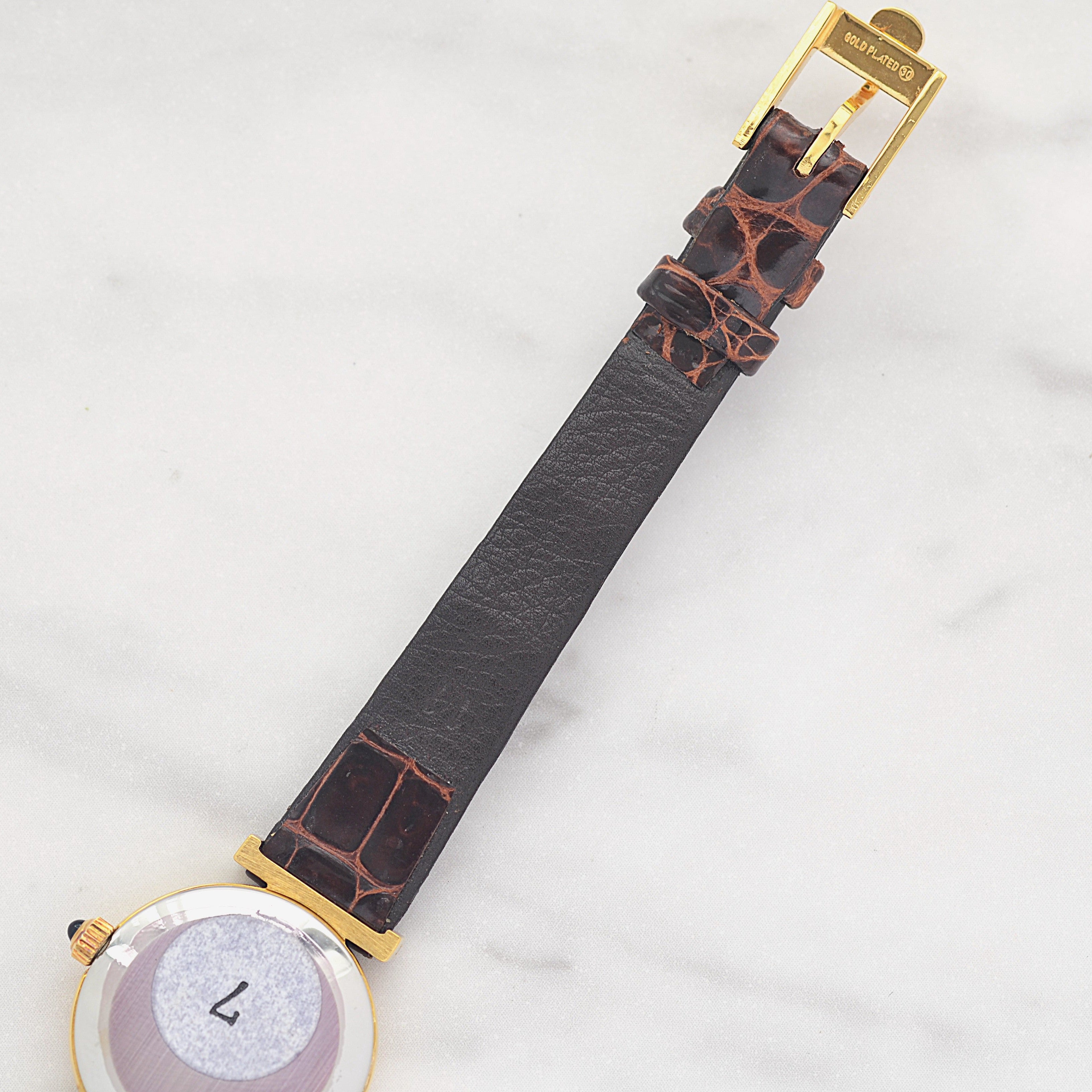 【OMEGA】オメガ デヴィル GP ミニラウンド変わりケース Goldバーク デッドストック 純正尾錠付き