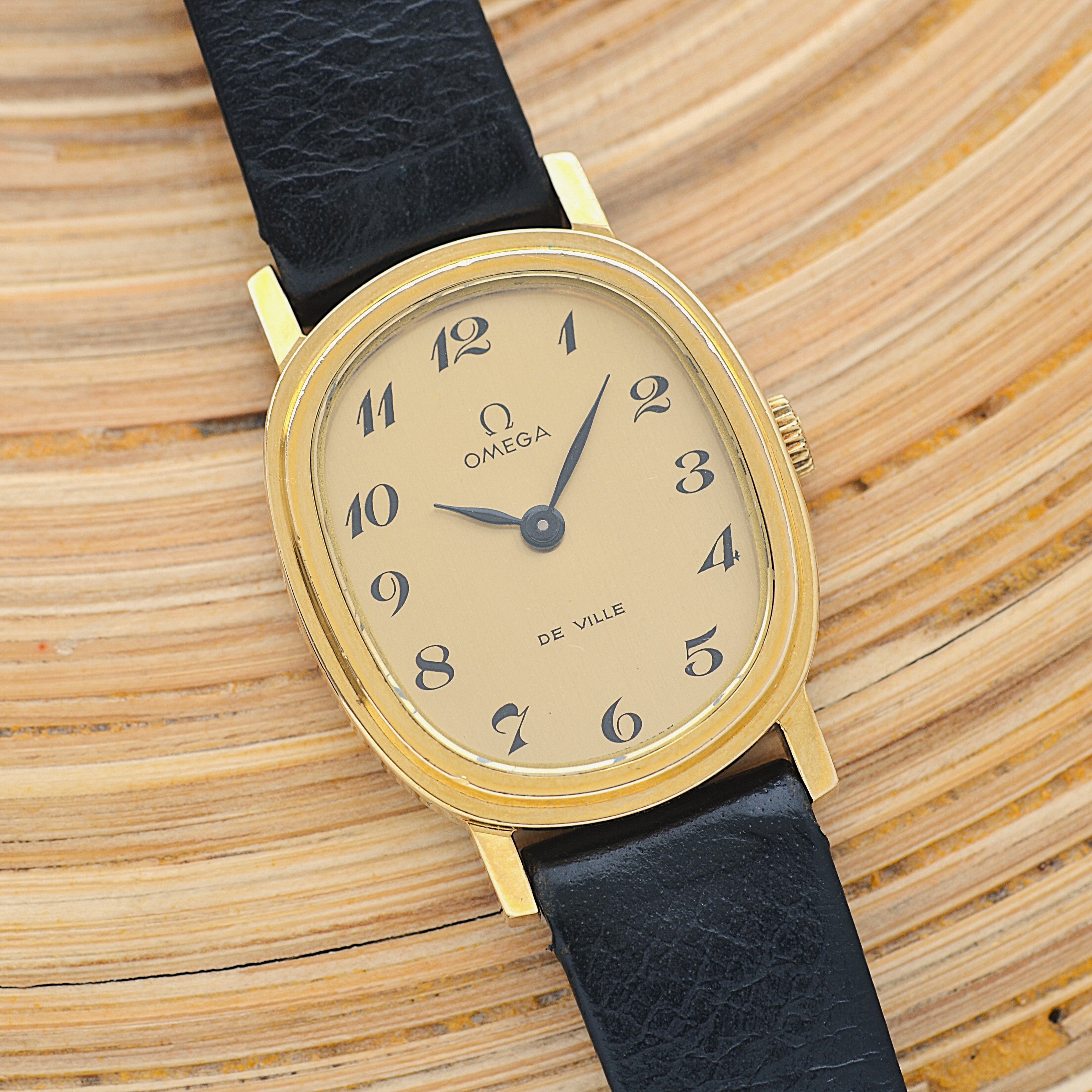 【OMEGA】オメガ デヴィル GP オーバル Gold プリントアラビア デッドストック 純正尾錠付き