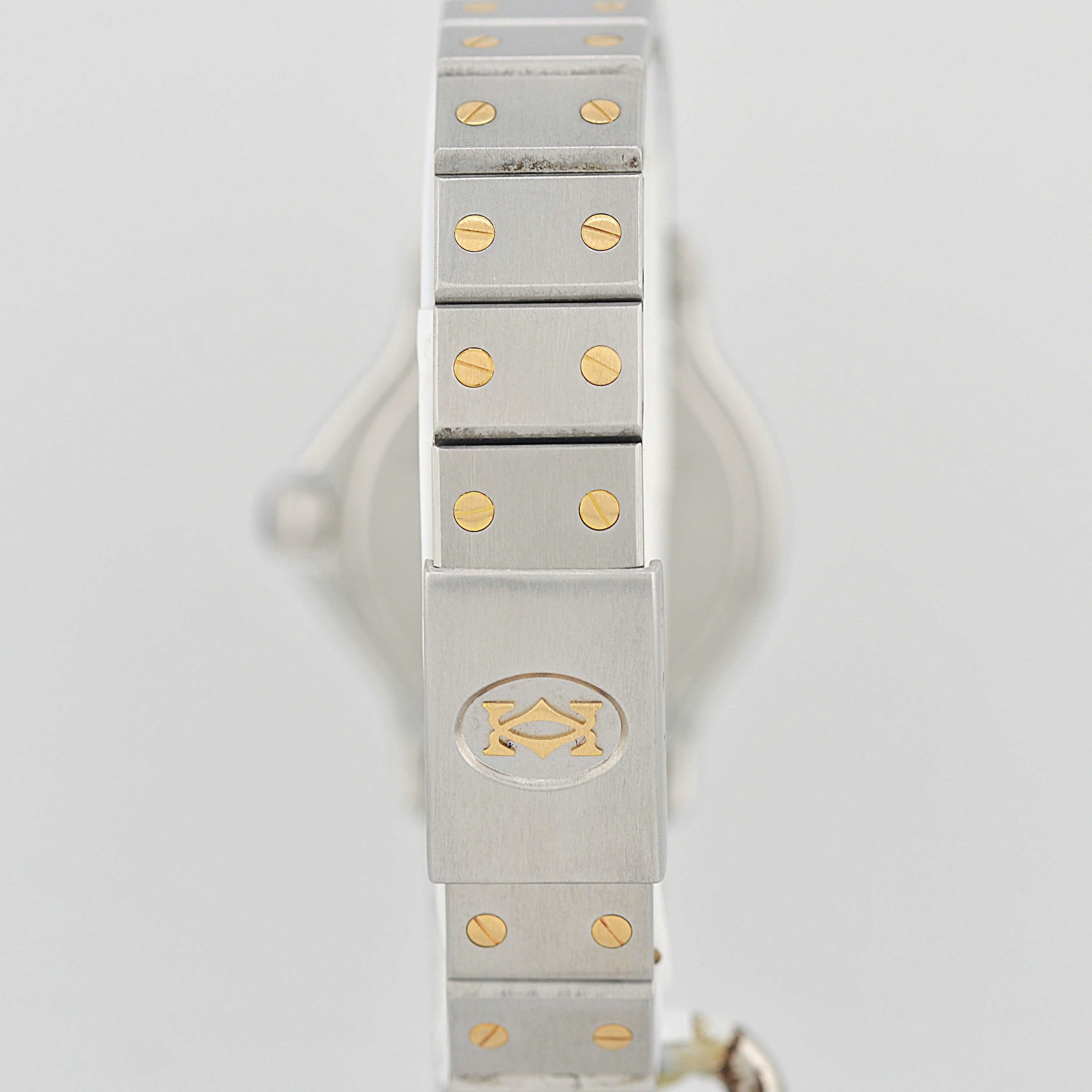 【Cartier】Cartier Santos Octagon SM 18K YG x SS Quartz Model, Cartier Complete Service Performed