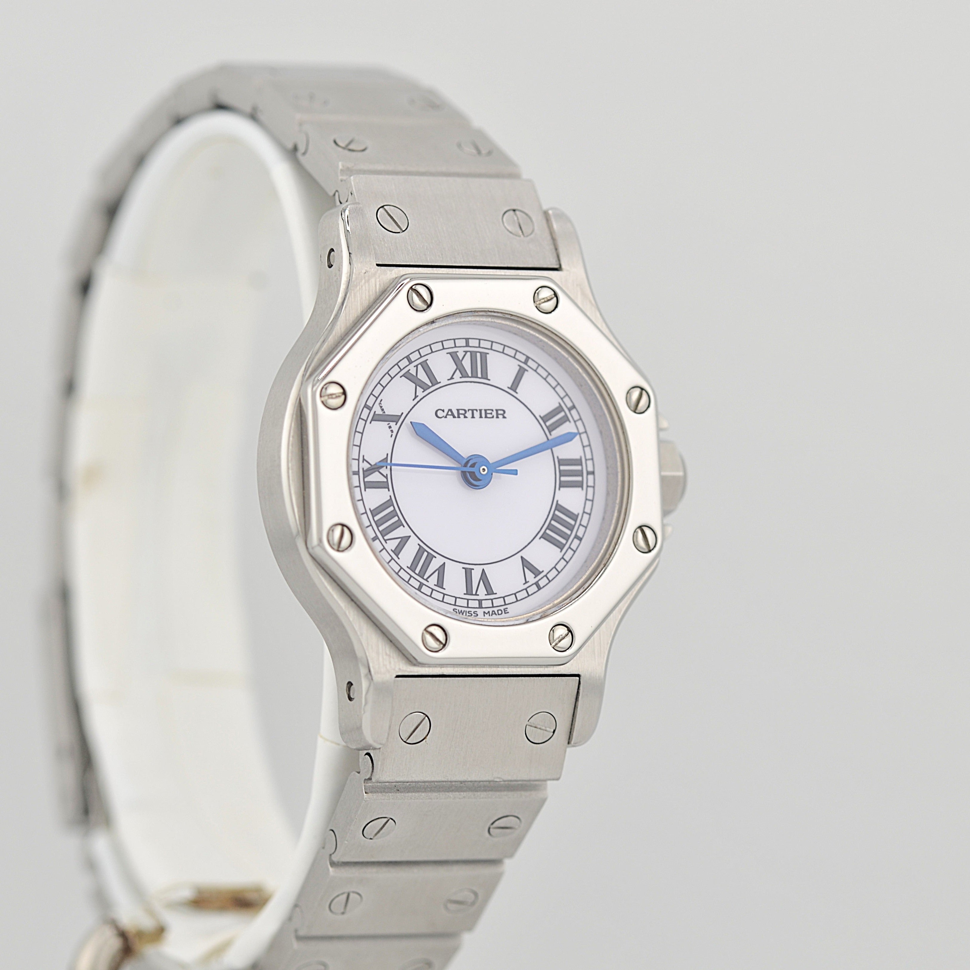 【Cartier】カルティエ サントスオクタゴンSM ステンレス 永久保証書付き カルティエコンプリートサービス済み