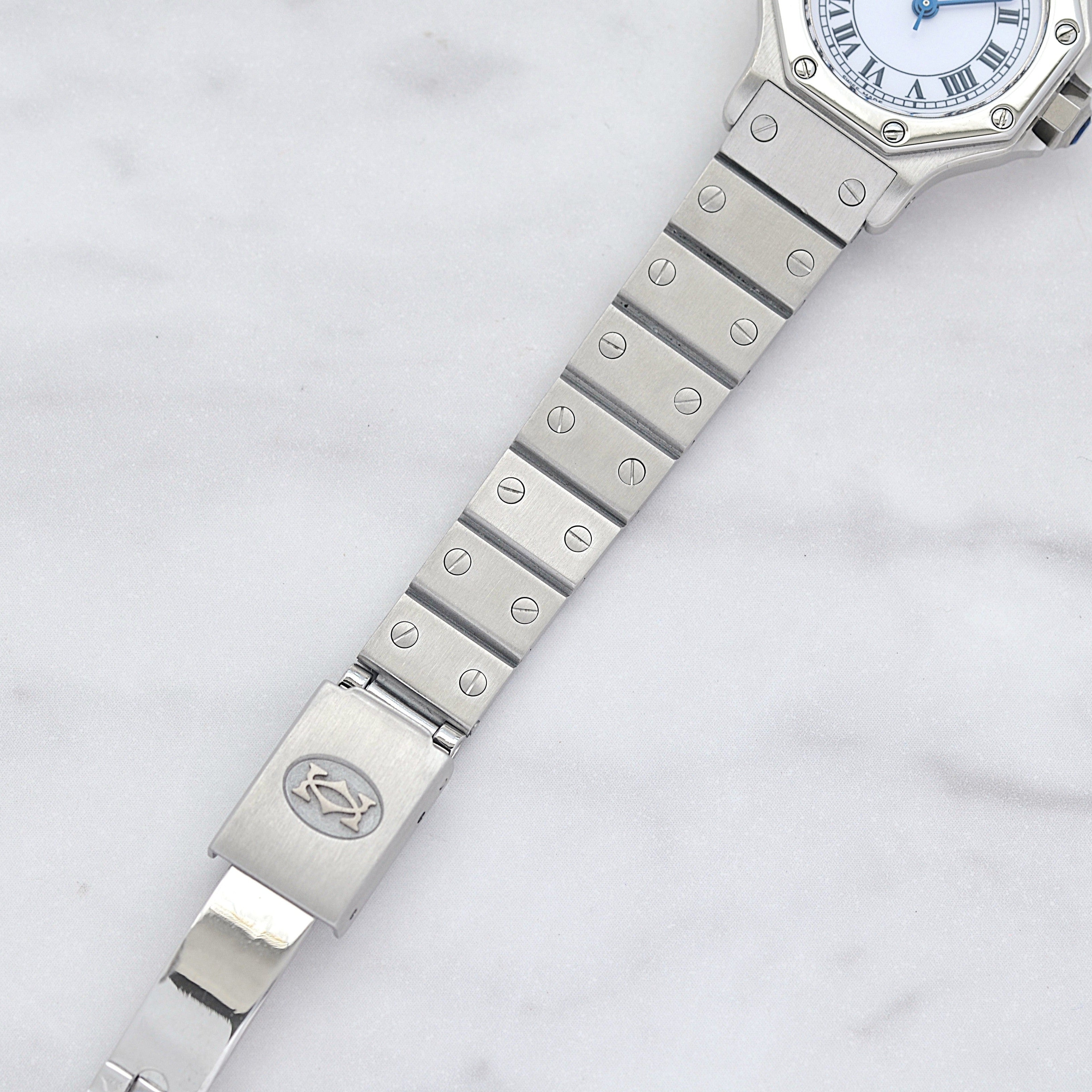 【Cartier】カルティエ サントスオクタゴンSM ステンレス 永久保証書付き カルティエコンプリートサービス済み