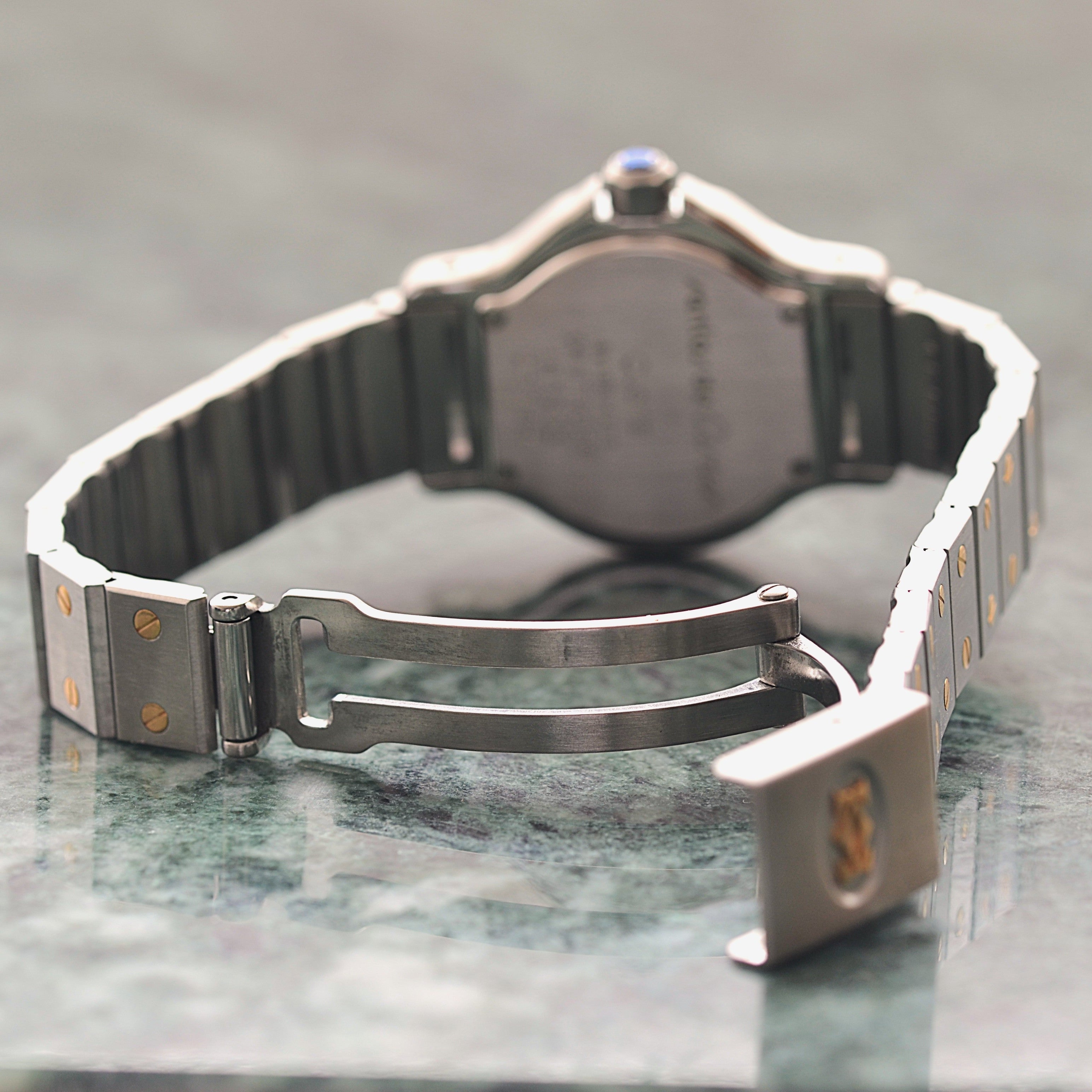 【Cartier】Cartier Santos Octagon SM 18K YG x SS Quartz Model, Cartier Complete Service Performed