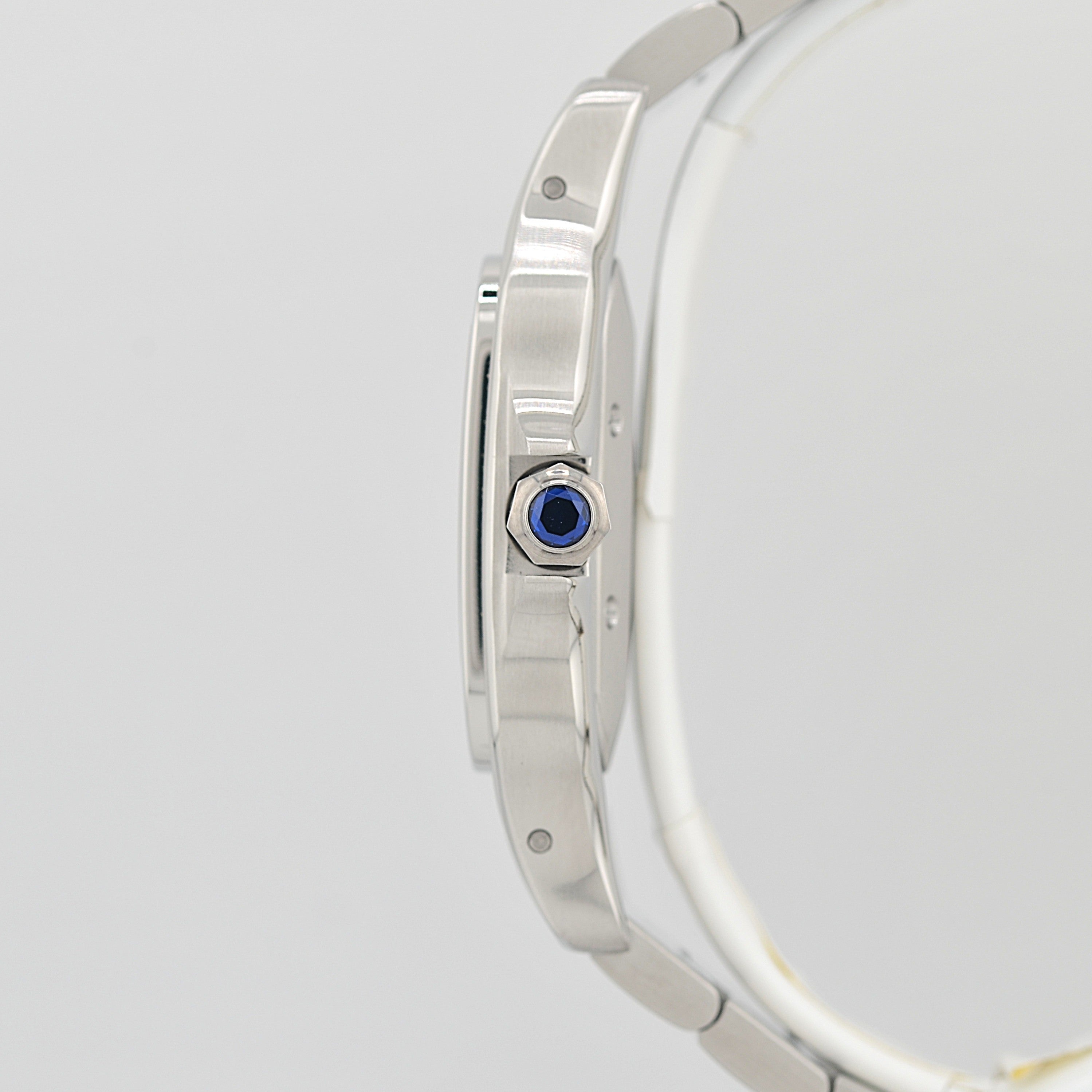 【Cartier】カルティエ サントスガルベLM ステンレス ギョーシェ文字盤 カルティエコンプリートサービス済み
