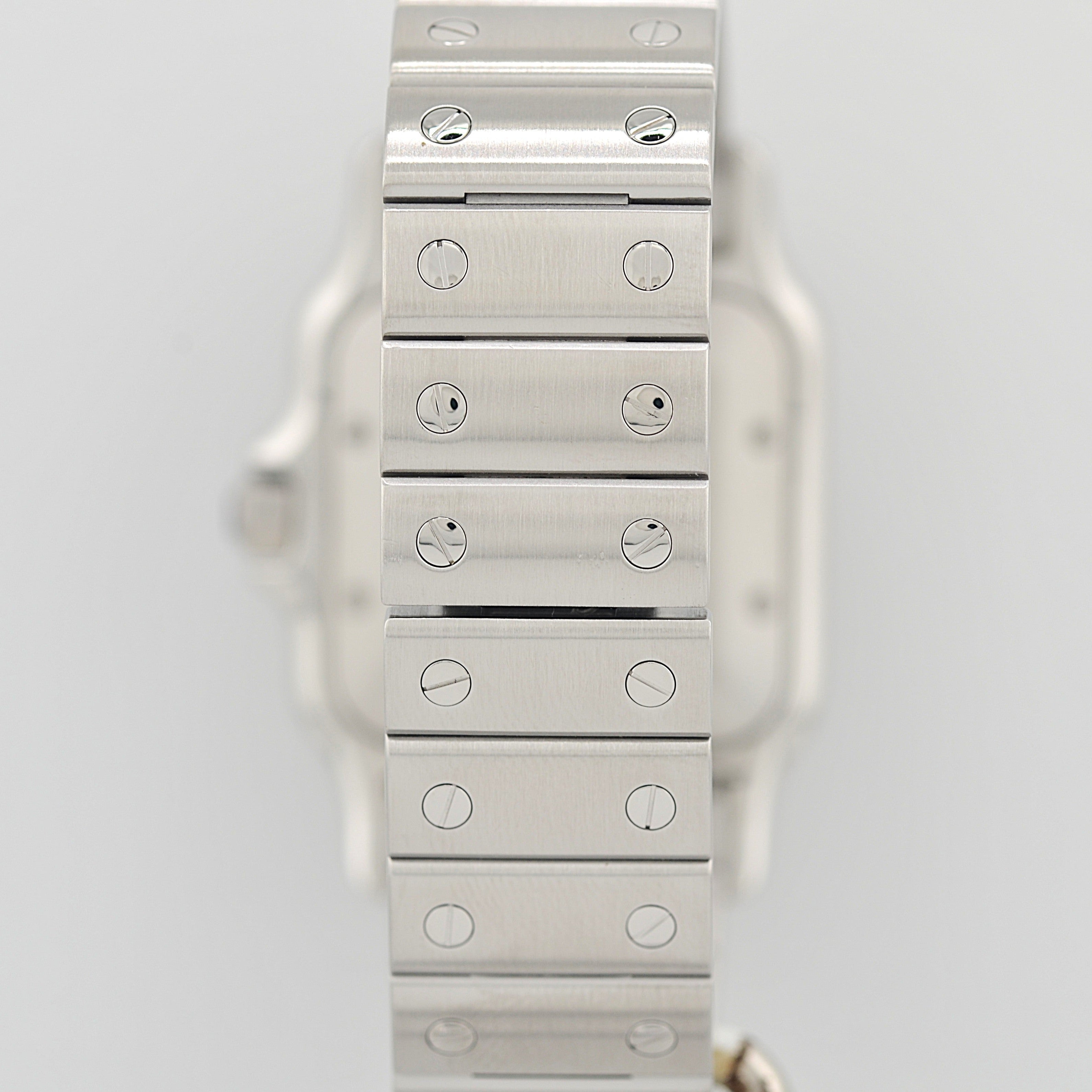 【Cartier】カルティエ サントスガルベLM ステンレス ギョーシェ文字盤 カルティエコンプリートサービス済み