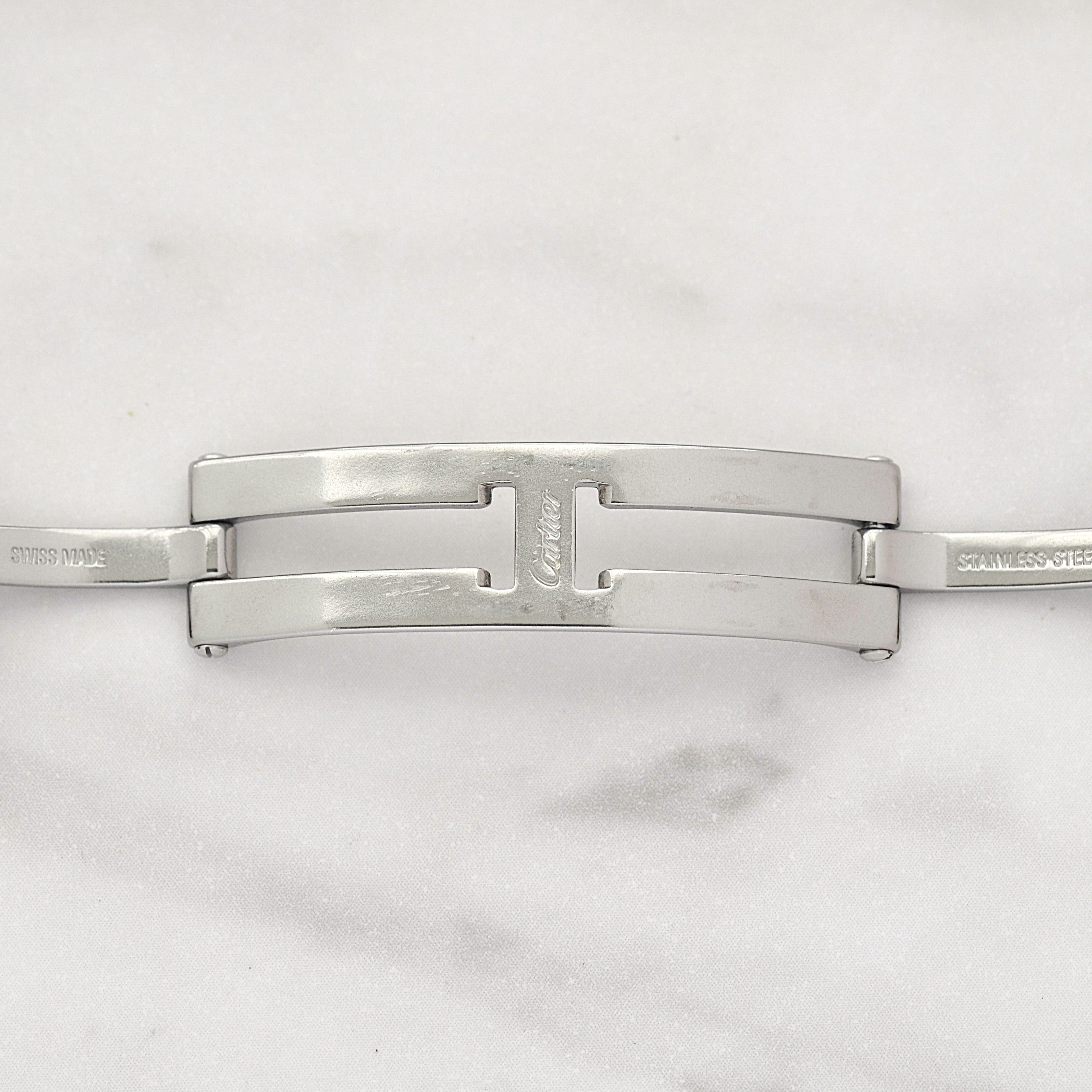 【Cartier】カルティエ サントスガルベLM ステンレス ギョーシェ文字盤 カルティエコンプリートサービス済み