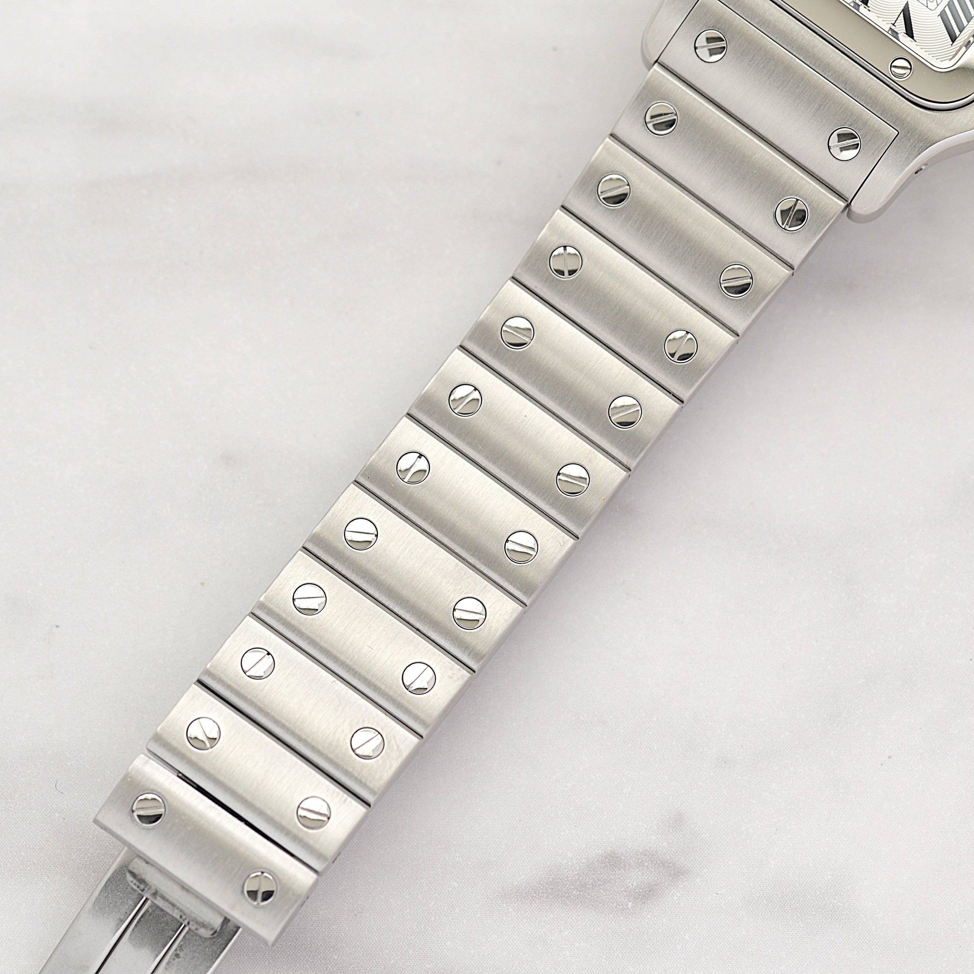 【Cartier】カルティエ サントスガルベLM ステンレス ギョーシェ文字盤 カルティエコンプリートサービス済み