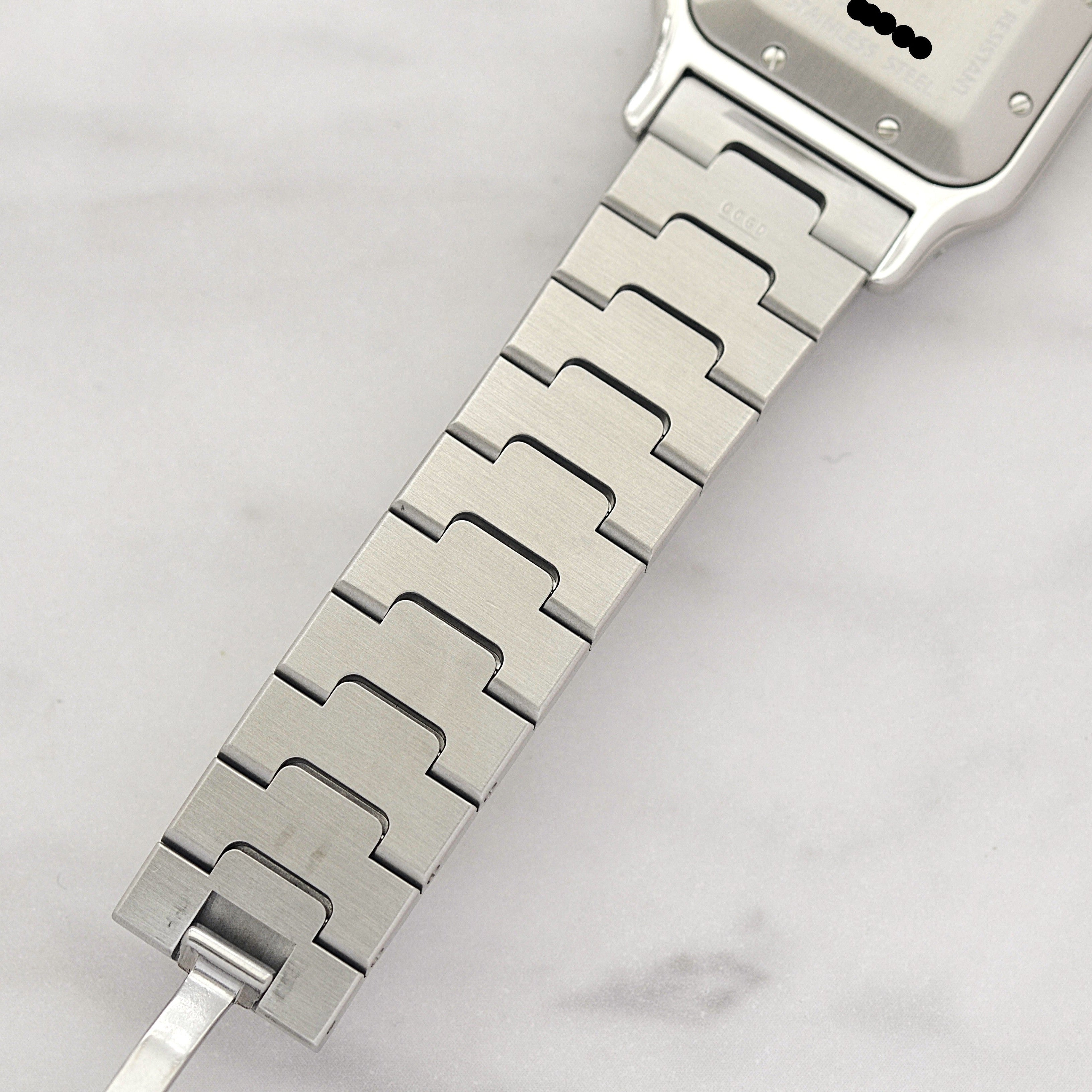 【Cartier】カルティエ サントスガルベLM ステンレス ギョーシェ文字盤 カルティエコンプリートサービス済み