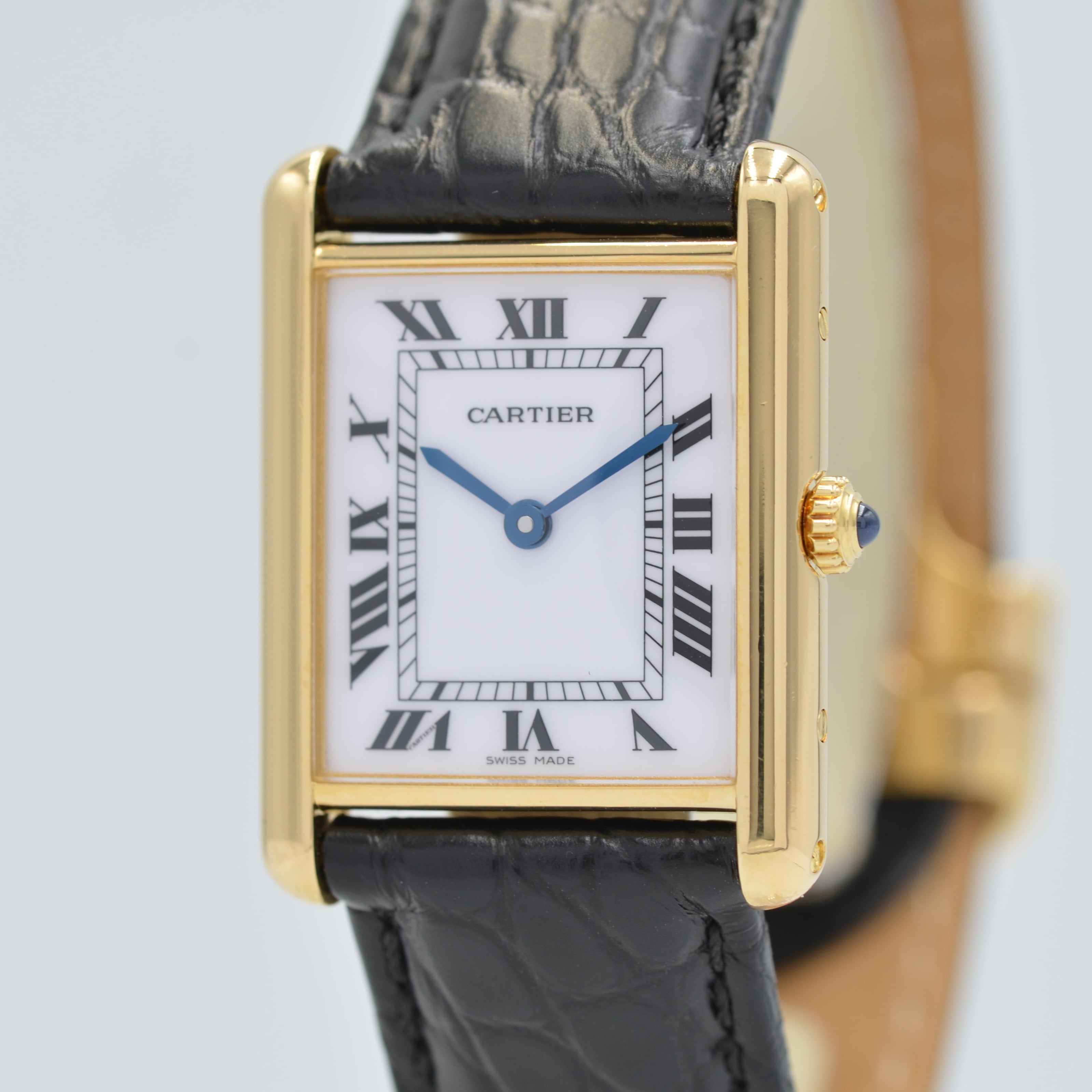 [Cartier] Cartier Tank Louis Cartier LM18KYG with genuine 18k gold D buckle