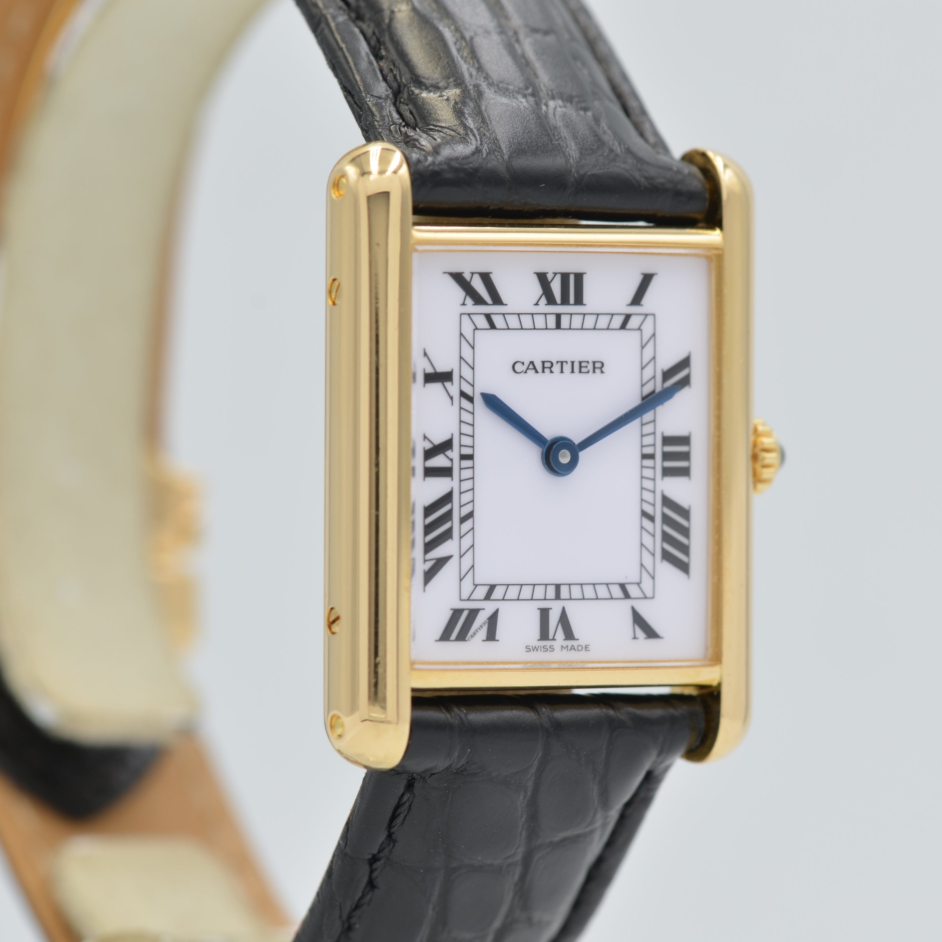 [Cartier] Cartier Tank Louis Cartier LM18KYG with genuine 18k gold D buckle