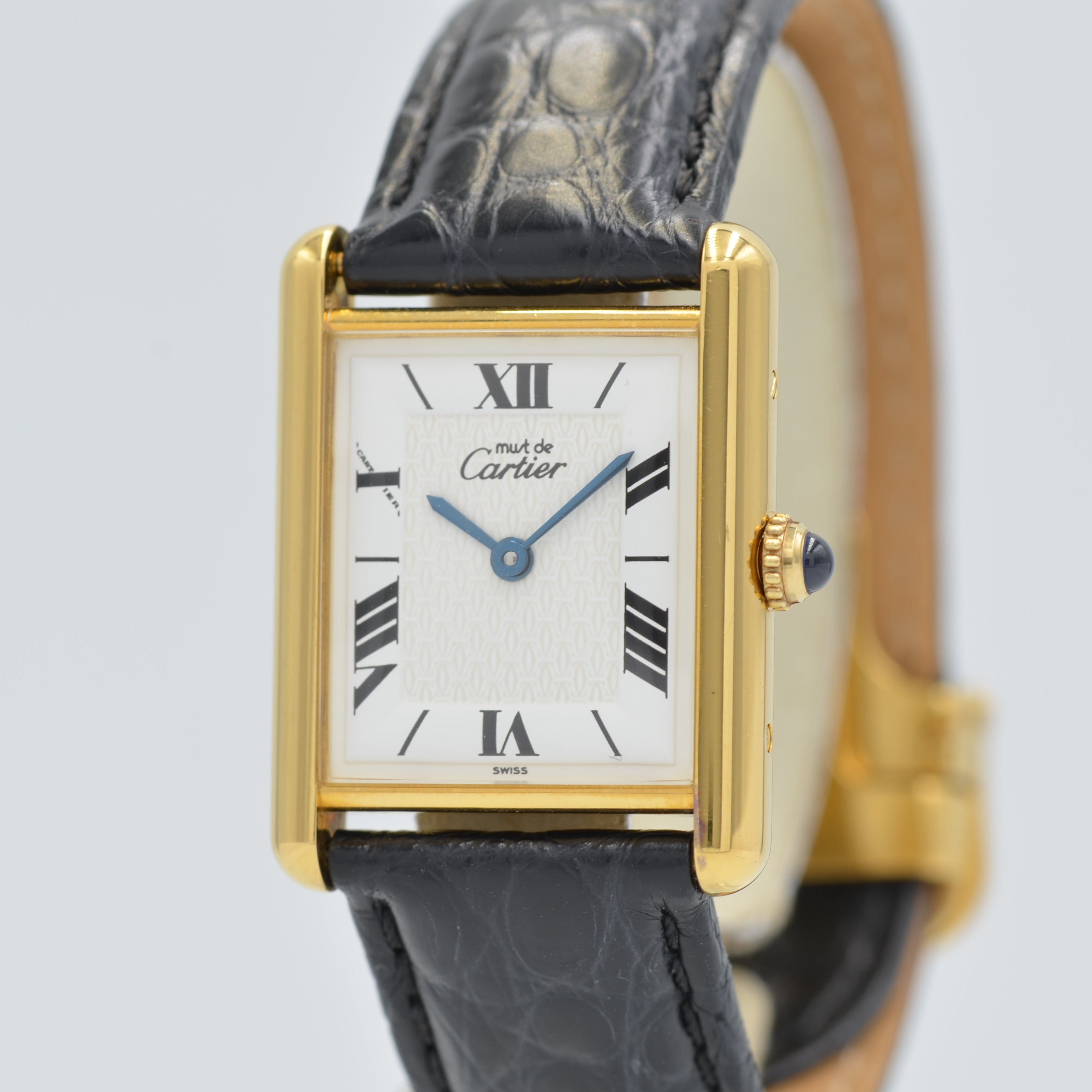 [Cartier] Cartier Must Tank LM Roman Dial with Genuine D Buckle