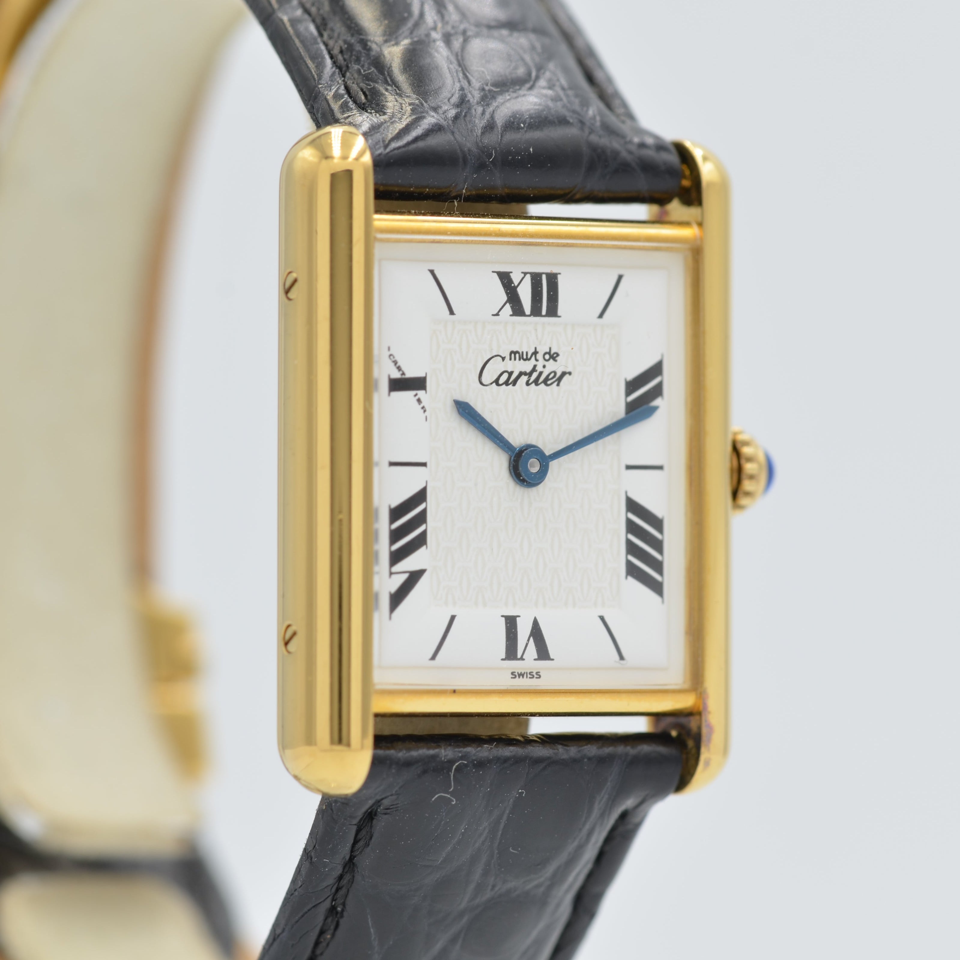 [Cartier] Cartier Must Tank LM Roman Dial with Genuine D Buckle