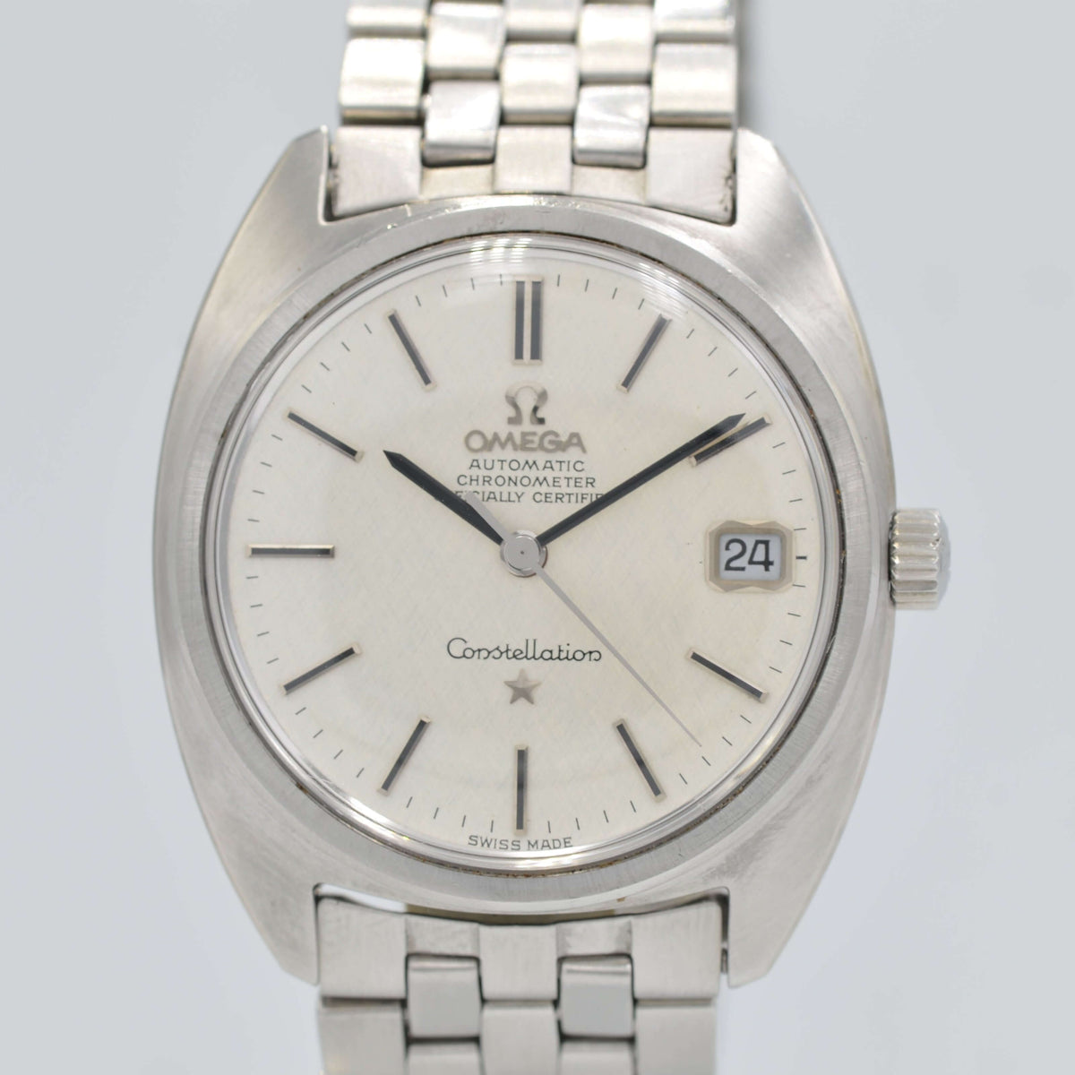 OMEGA】オメガコンステレーション デイト CラインSilverbark dial 