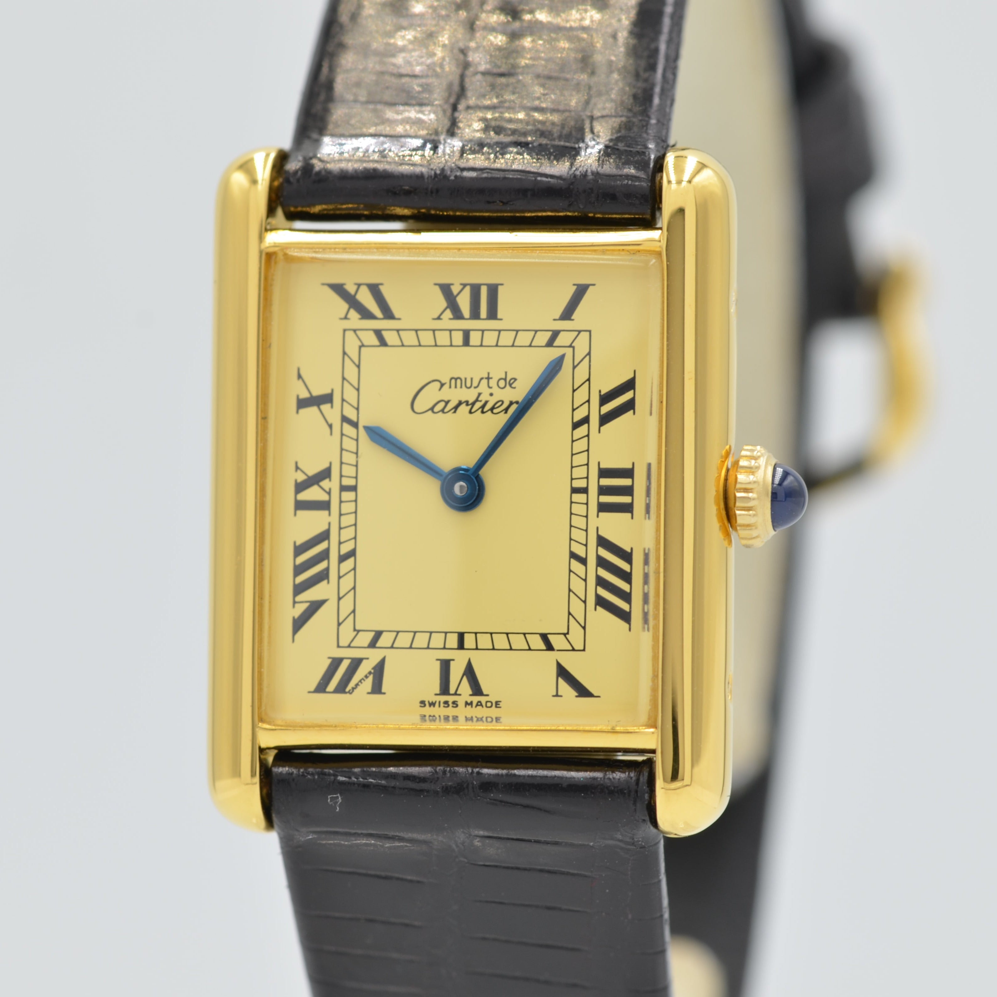 [Cartier] Cartier Must Tank LM Manual Winding Ivory Roman with accessories