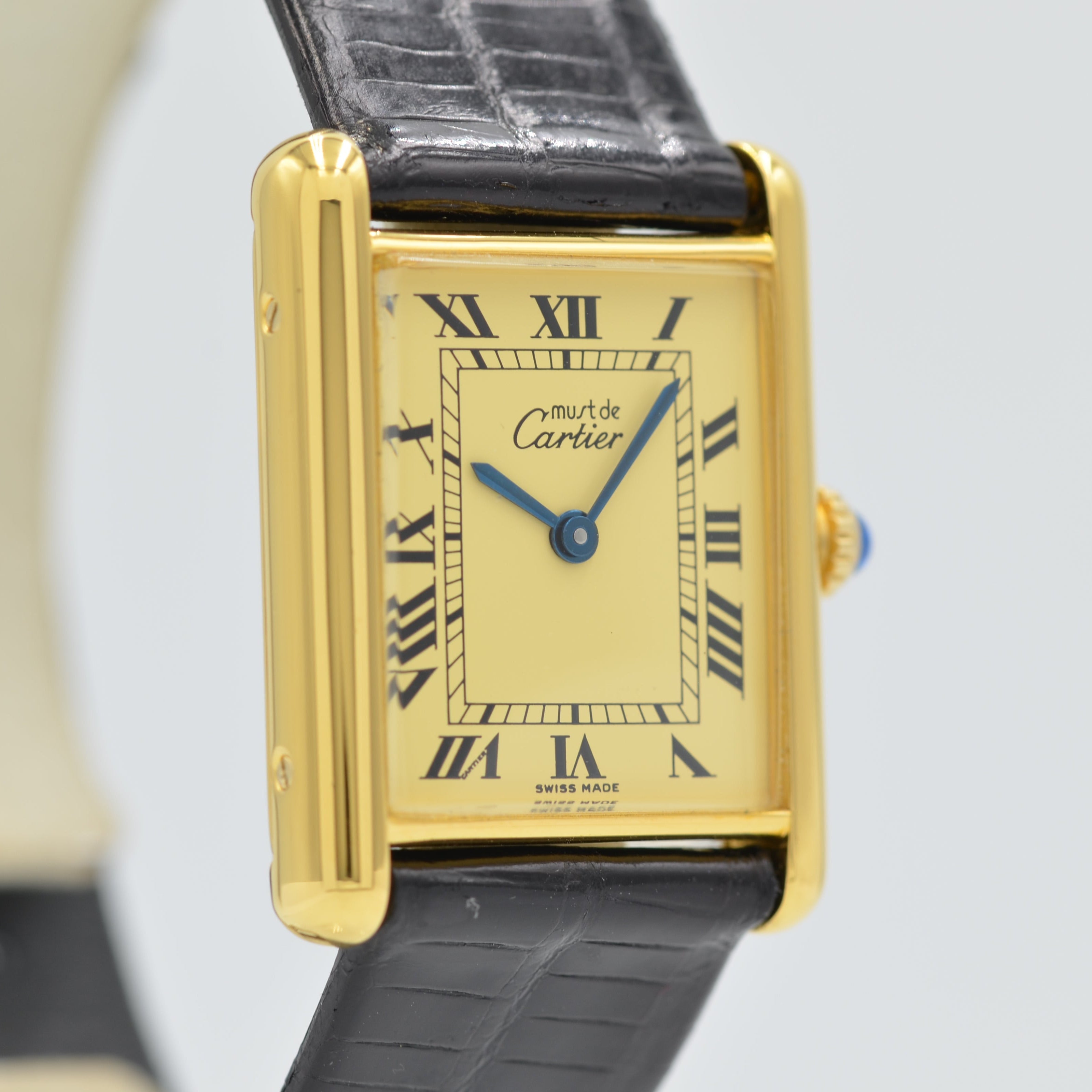 [Cartier] Cartier Must Tank LM Manual Winding Ivory Roman with accessories