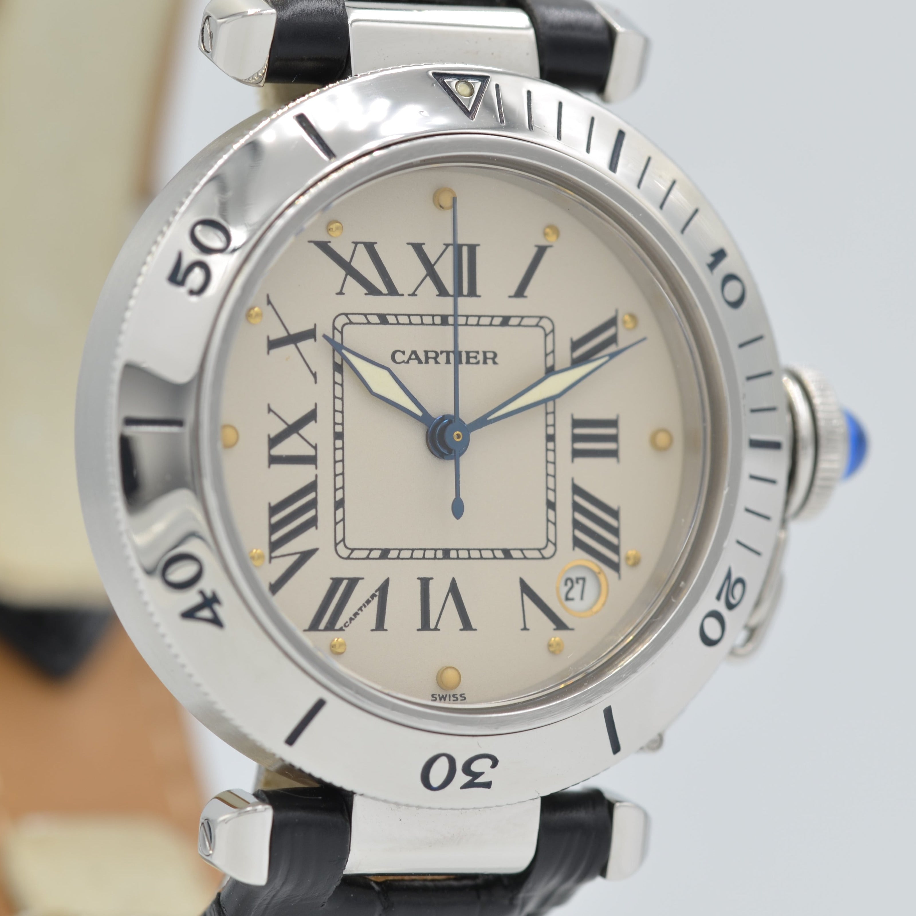 [Cartier] Cartier Pasha C35 outer bezel ivory Roman with accessories